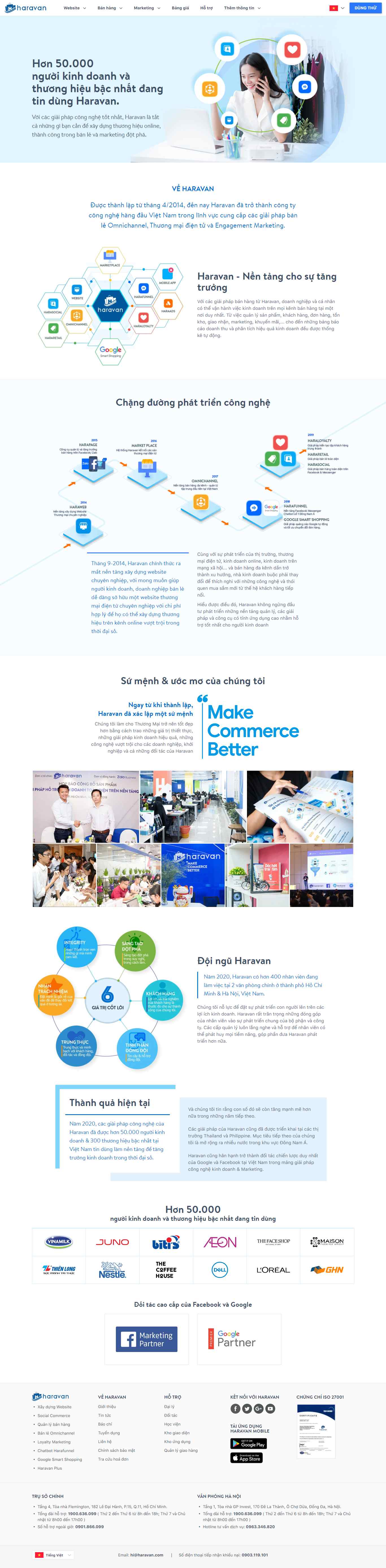 Thiết kế Web miễn phí haravan.com