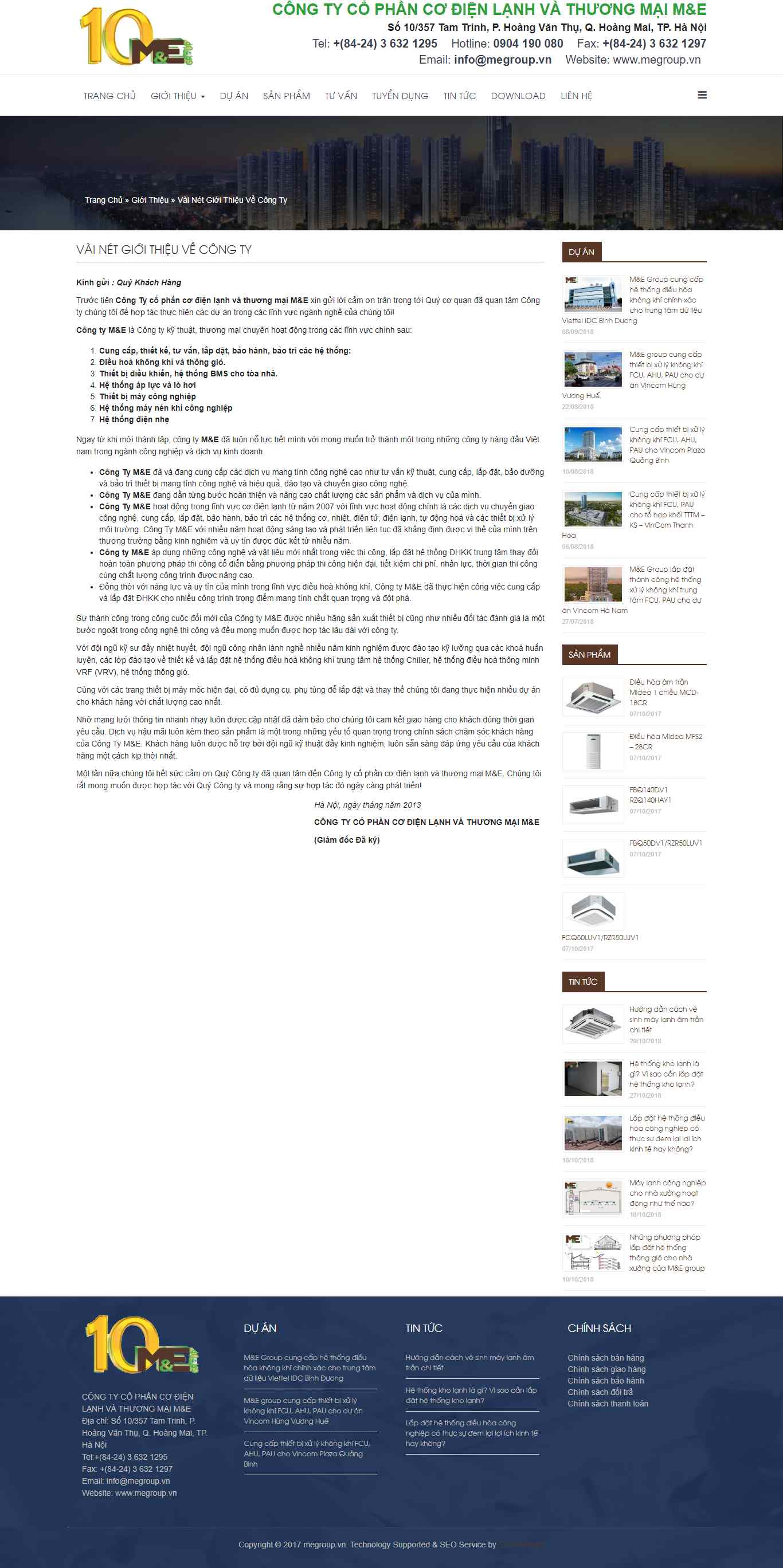 Thiết kế Web giới thiệu công ty megroup.vn
