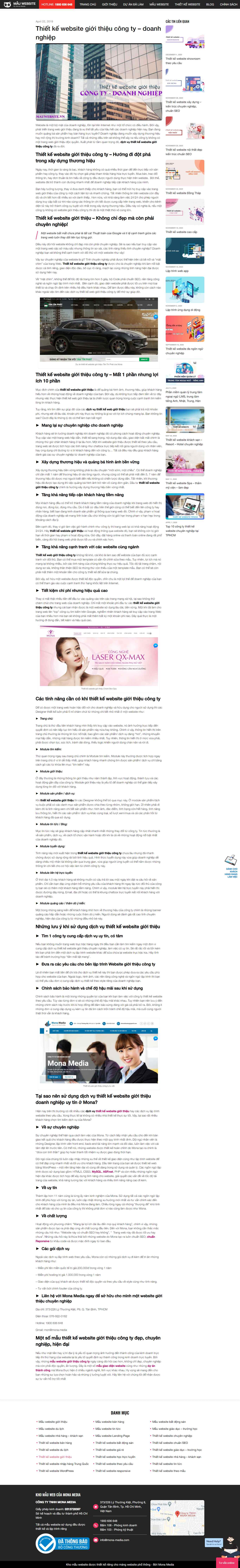 Thiết kế Web giới thiệu công ty mauwebsite.vn