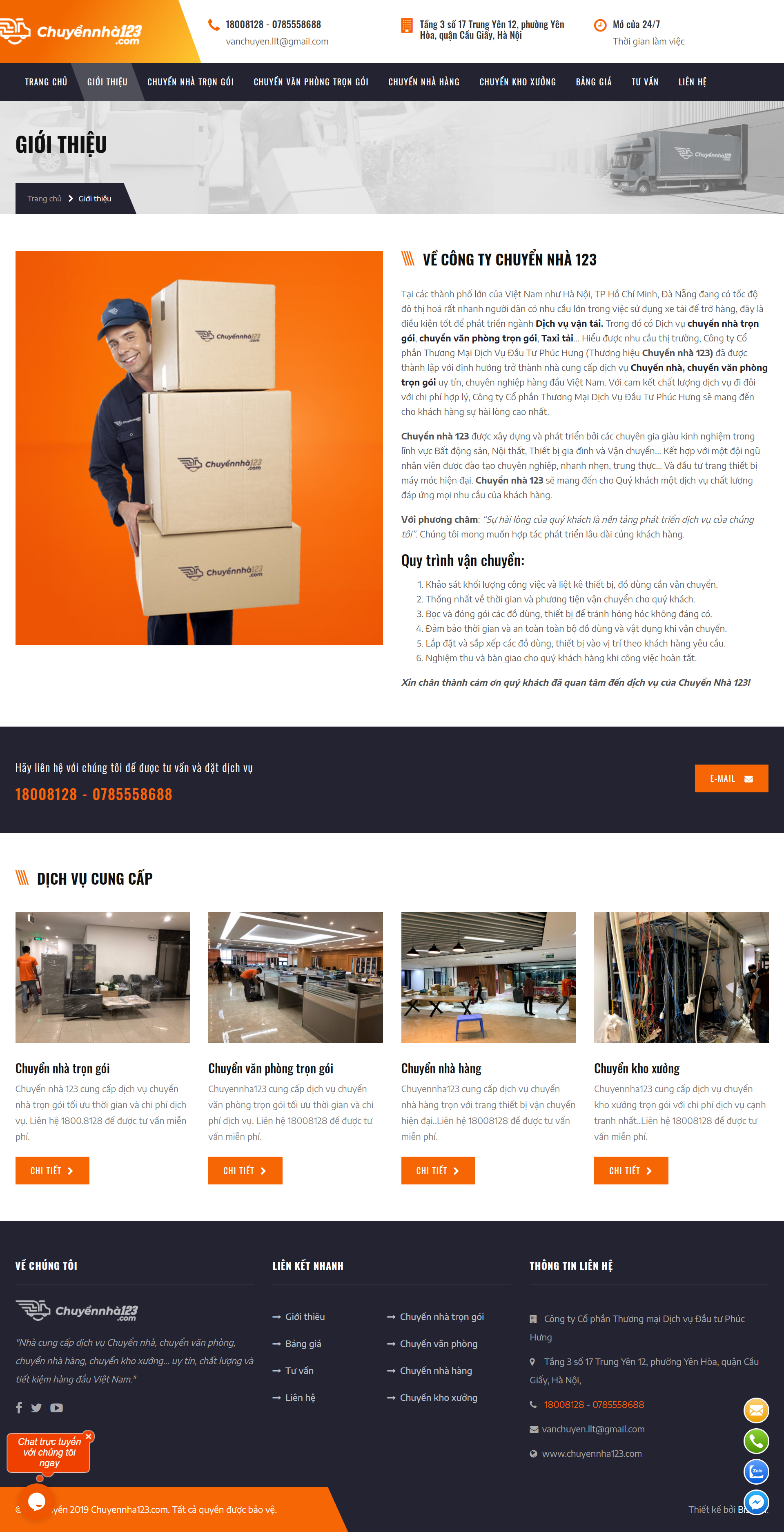 Thiết kế Web giao hàng chuyennha123.com