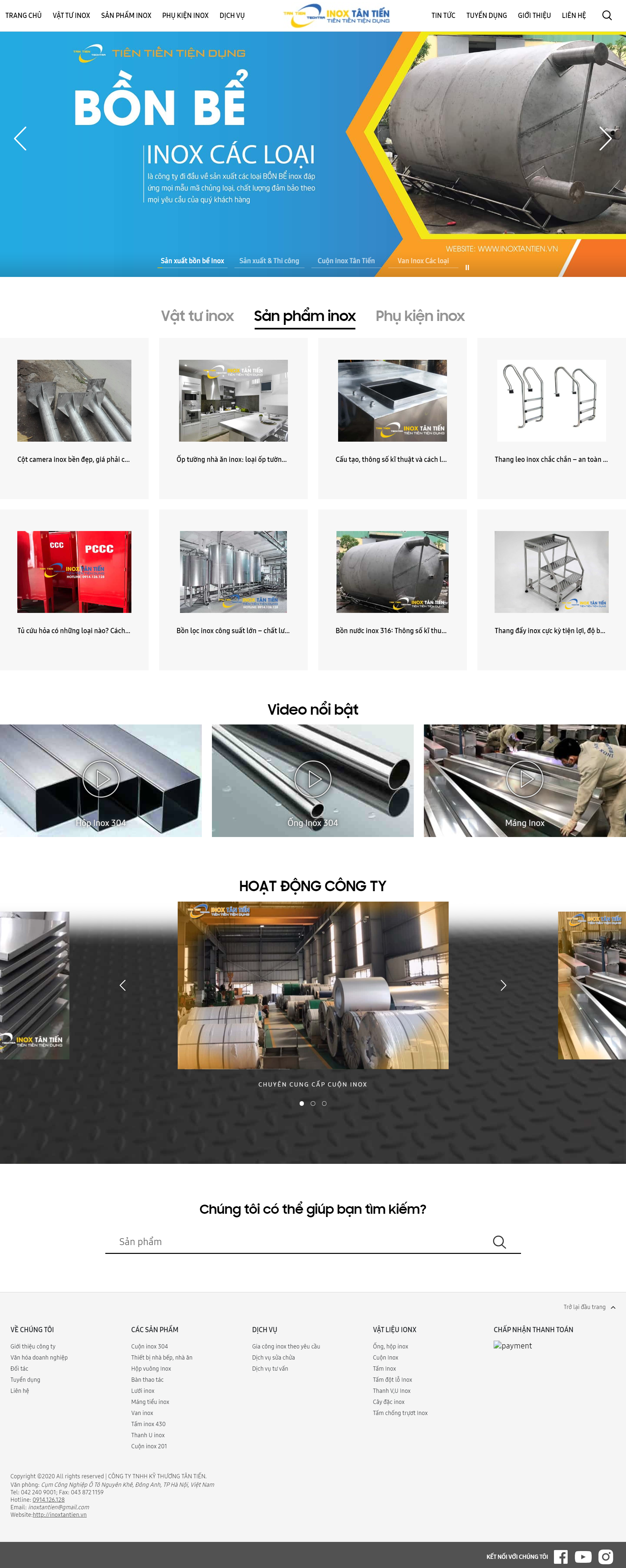 Thiết kế Web inox inoxtantien.vn