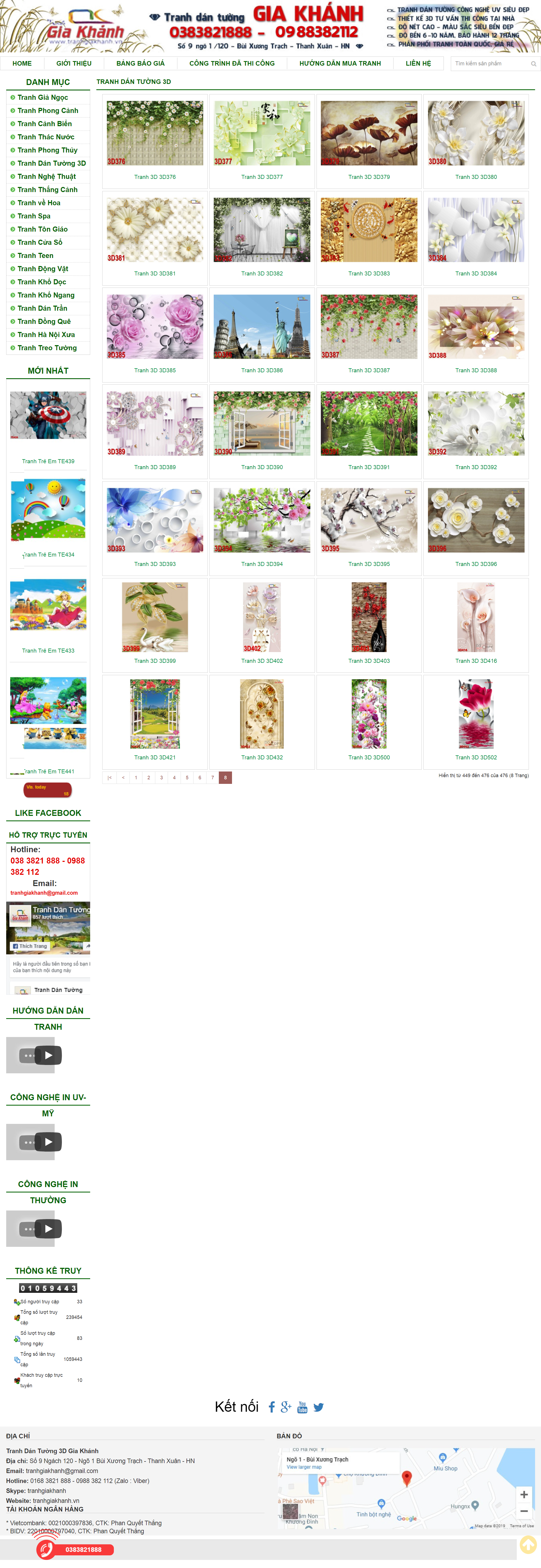 Thiết kế Web bán tranh 3d tranhgiakhanh.vn