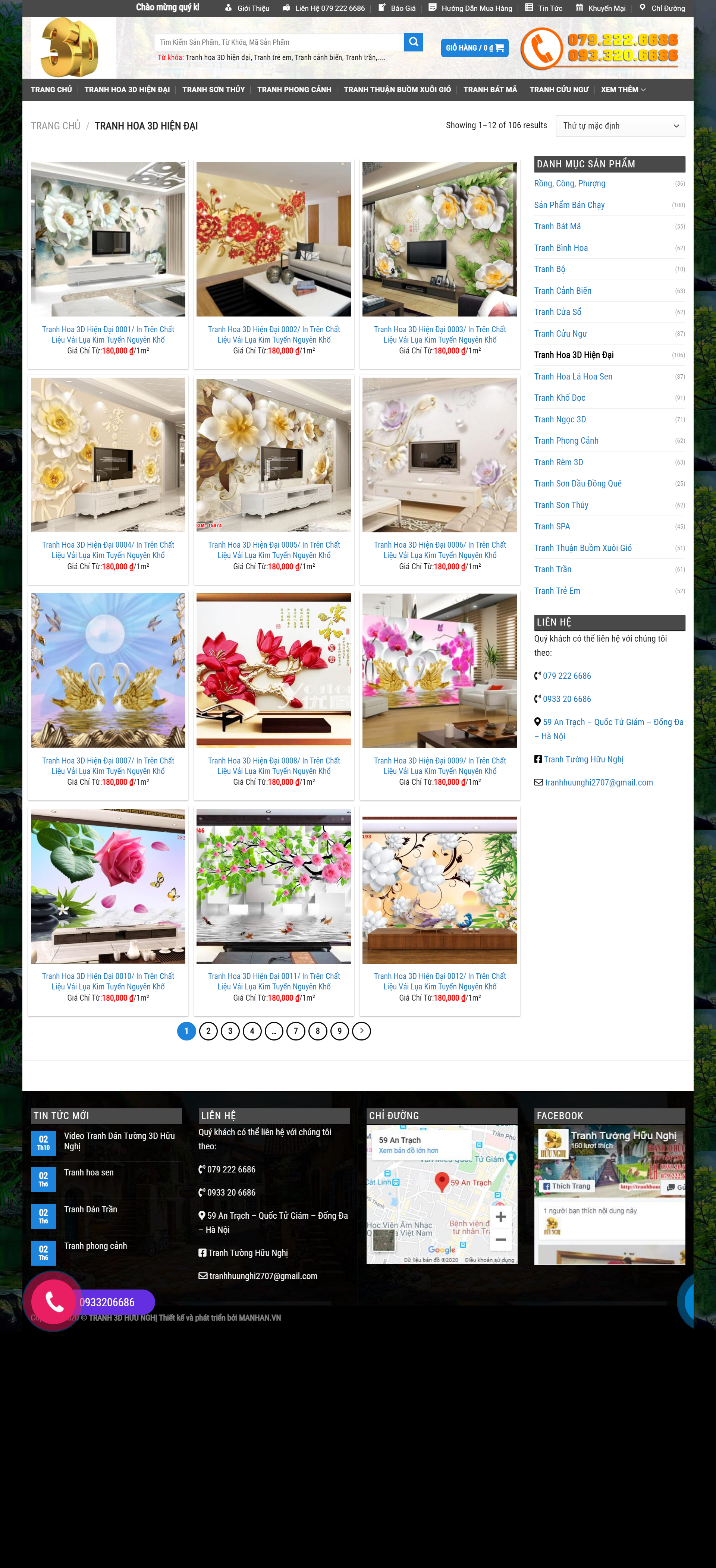 Thiết kế Web bán tranh 3d tongkhotranhdantuong.com