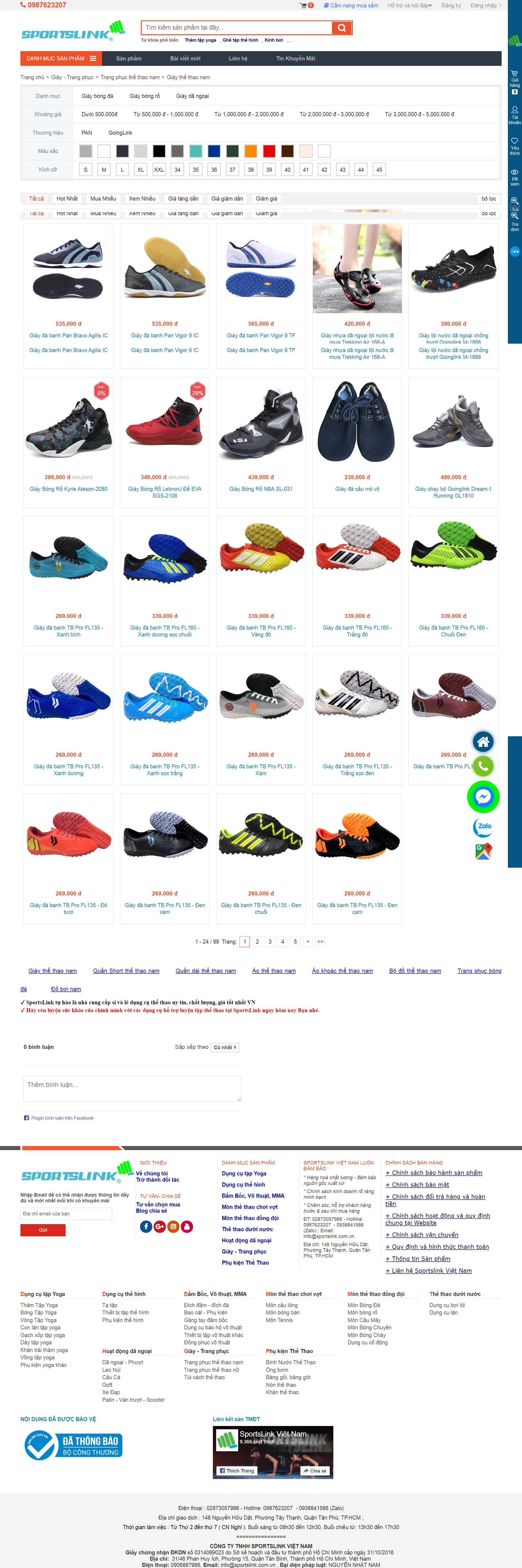 Thiết kế Web bán giày thể thao sportslink.vn