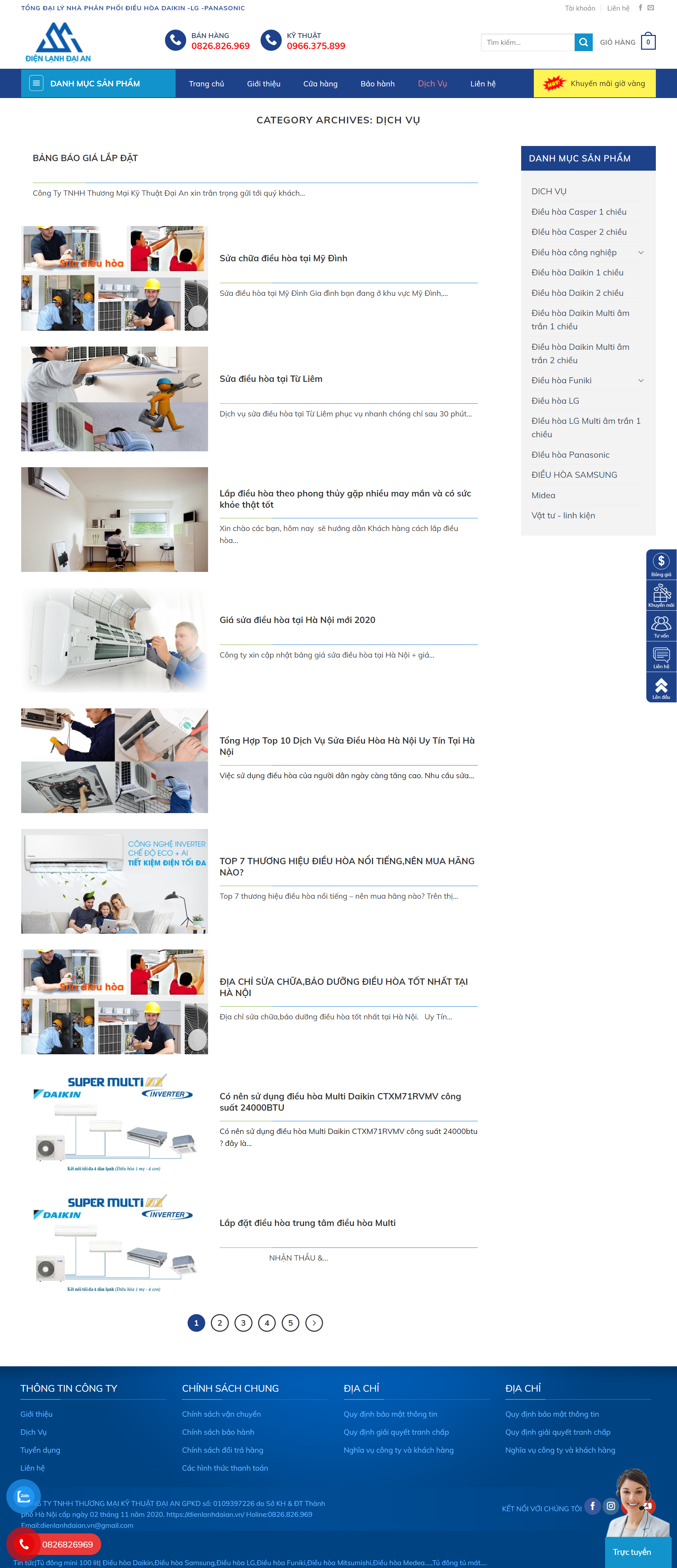 Thiết kế Web lắp đặt điều hòa dienlanhdaian.vn