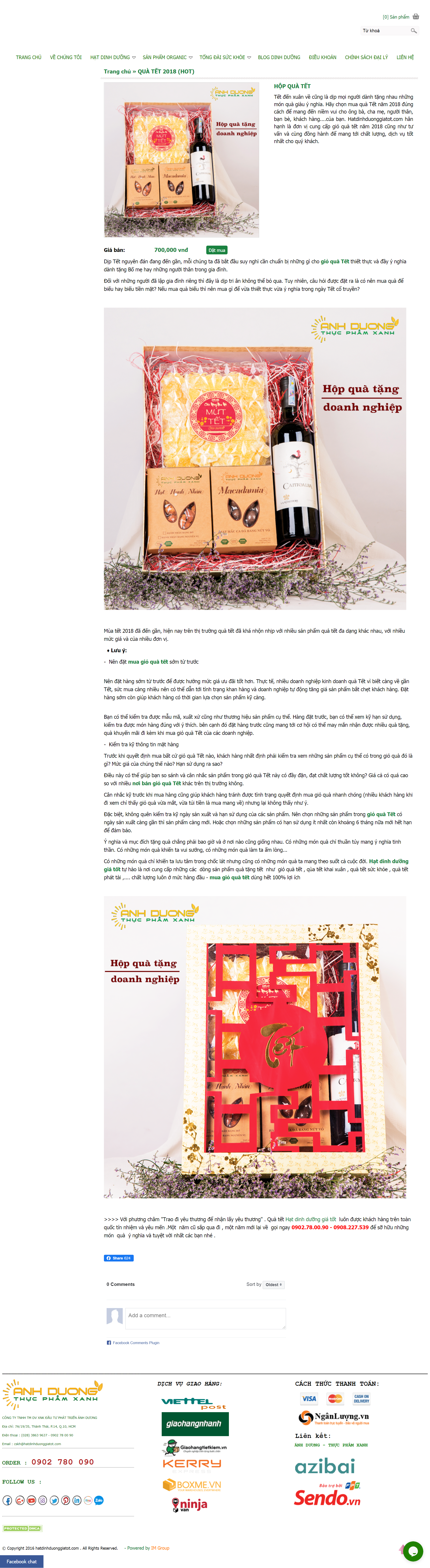 Thiết kế Web quà tết hatdinhduonggiatot.com