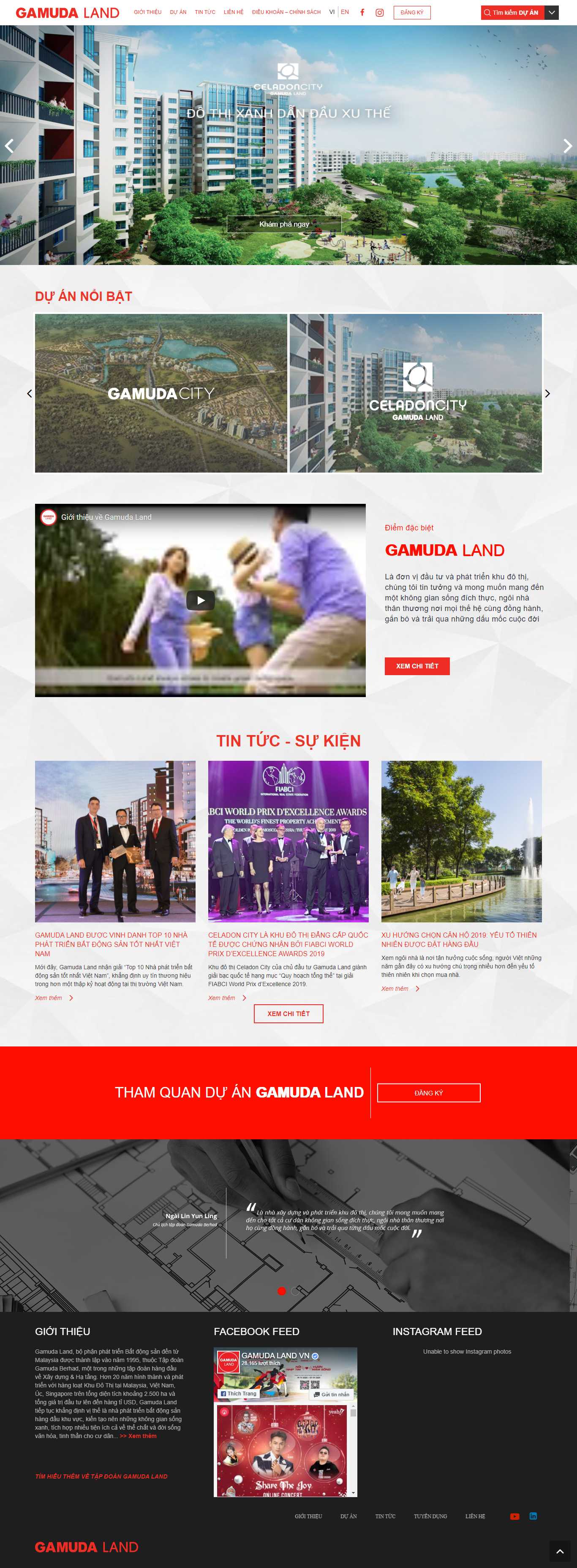 Thiết kế Web giới thiệu sản phẩm gamudaland.com.vn