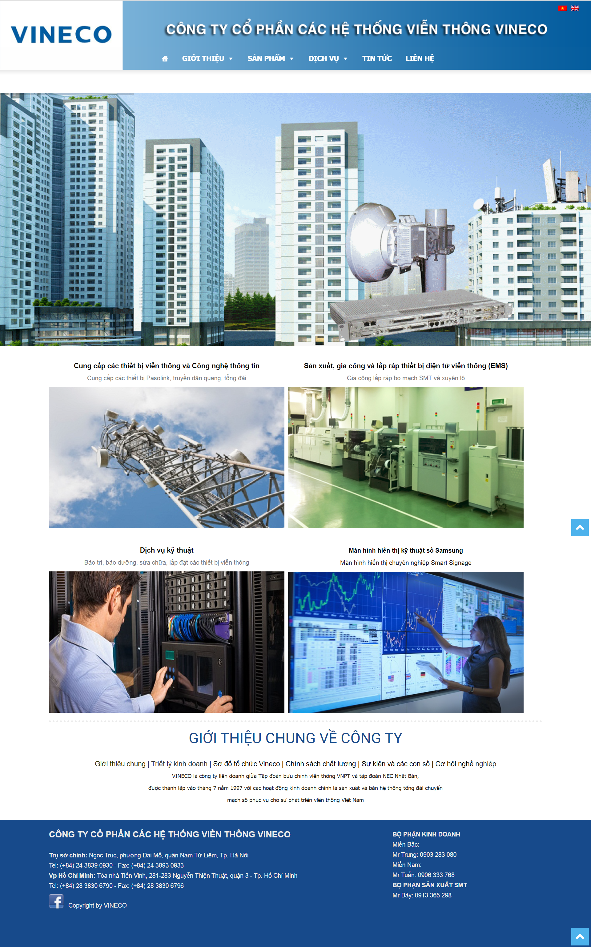 Thiết kế Web viễn thông vineco.vn