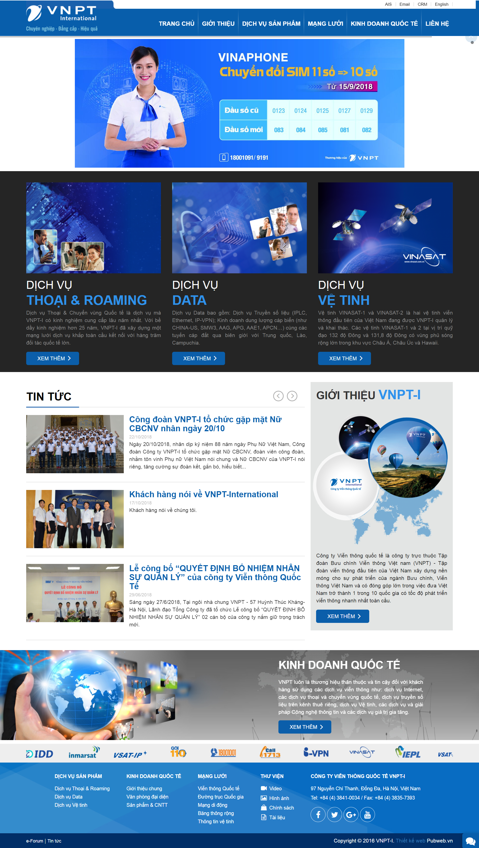 Thiết kế Web viễn thông vnpti.vn