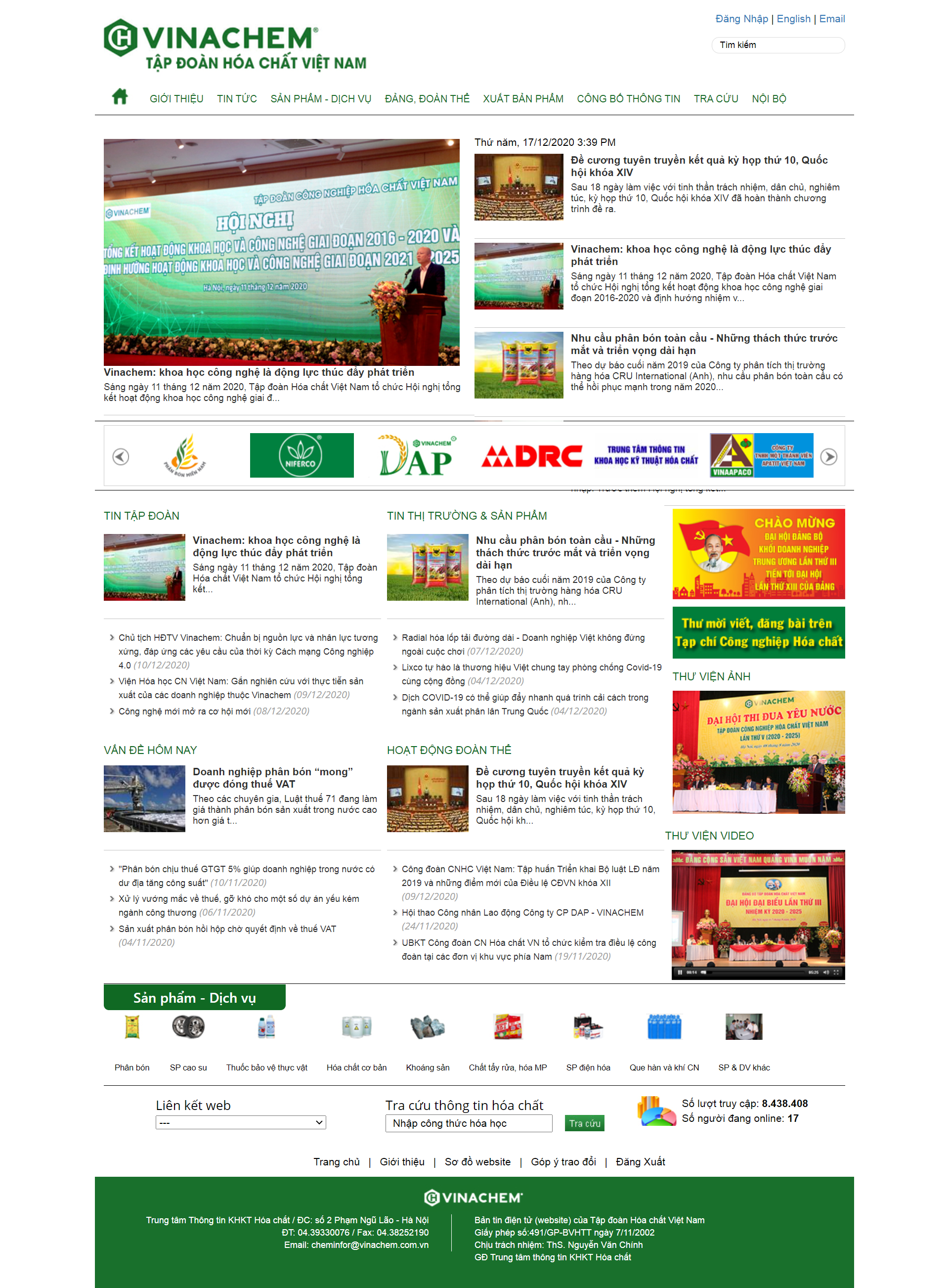 Thiết kế Web tập đoàn vinachem.com.vn