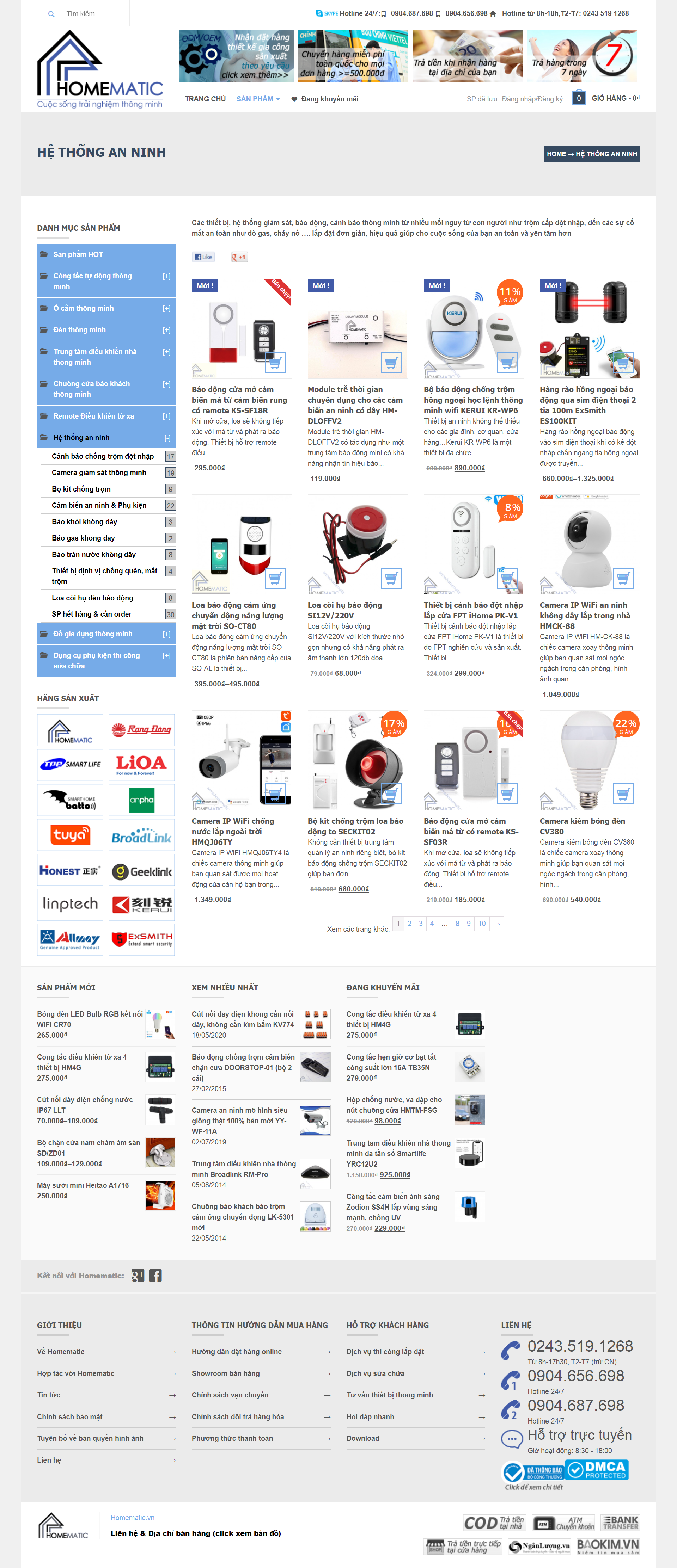 Thiết kế Web hệ thống an ninh homematic.vn