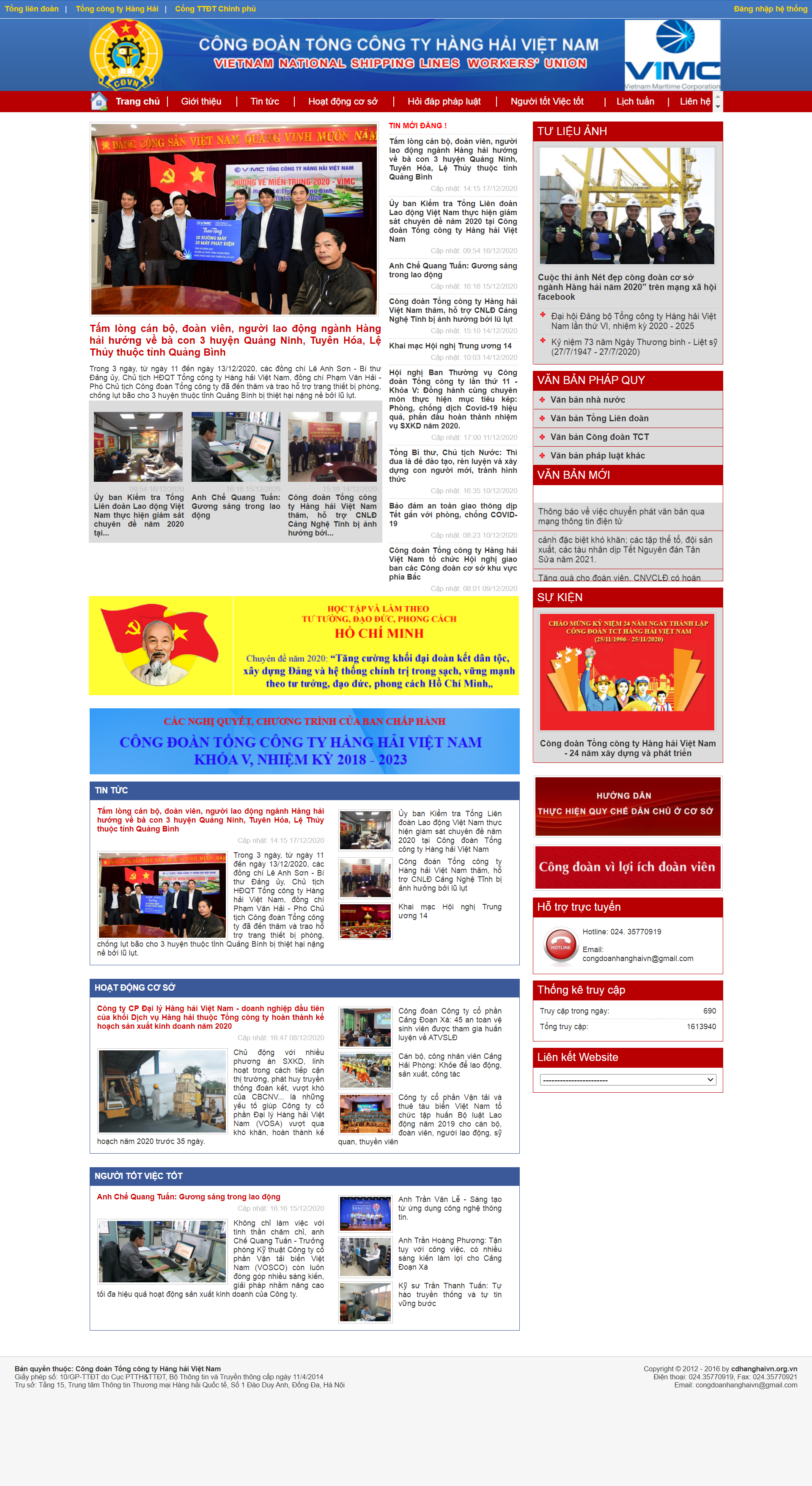 Thiết kế Web hàng hải cdhanghaivn.org.vn