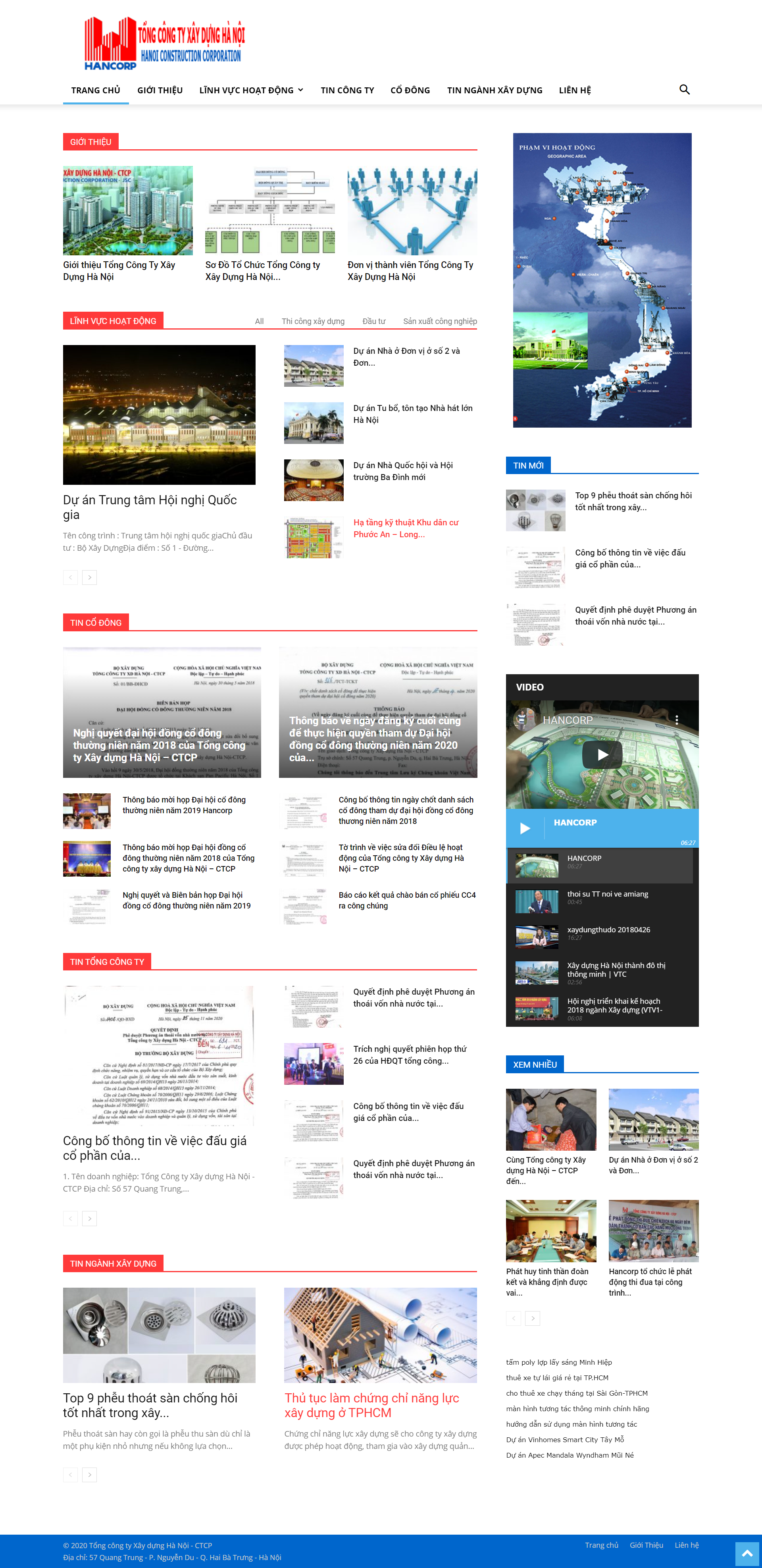 Thiết kế Web xây dựng hancorp.com.vn