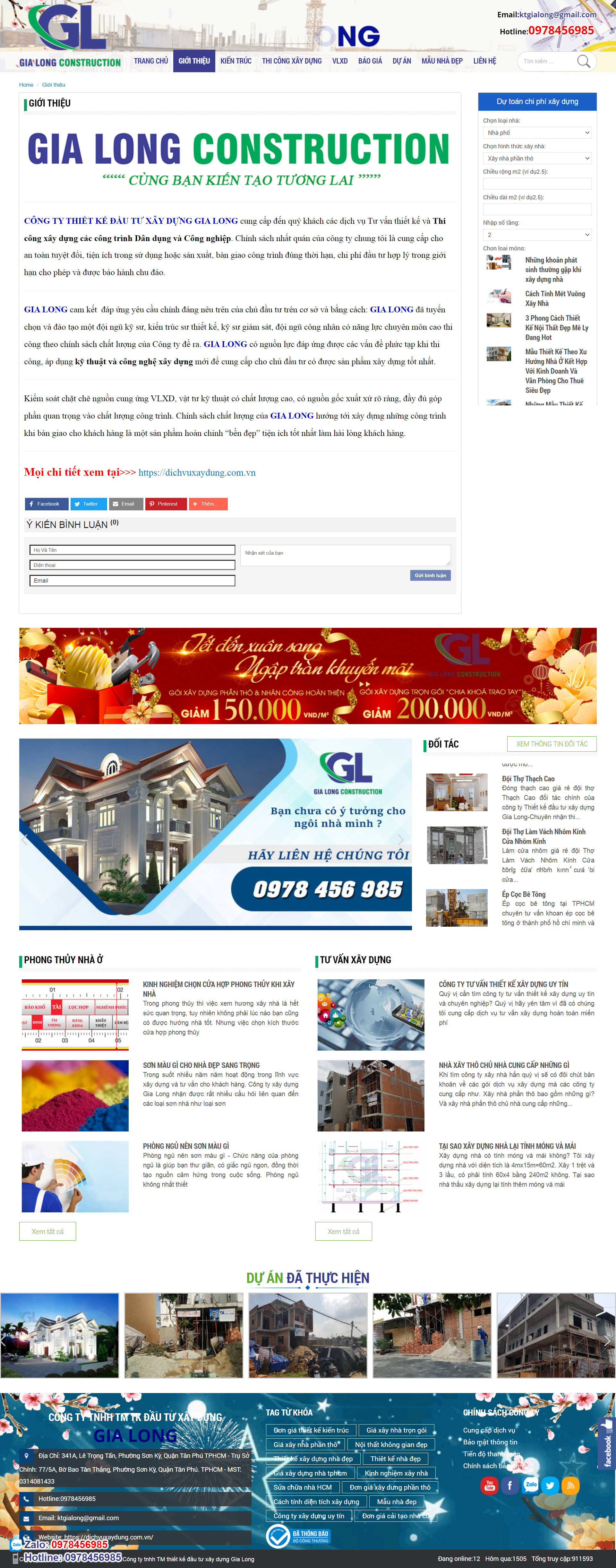 Thiết kế Web xây dựng dichvuxaydung.com.vn