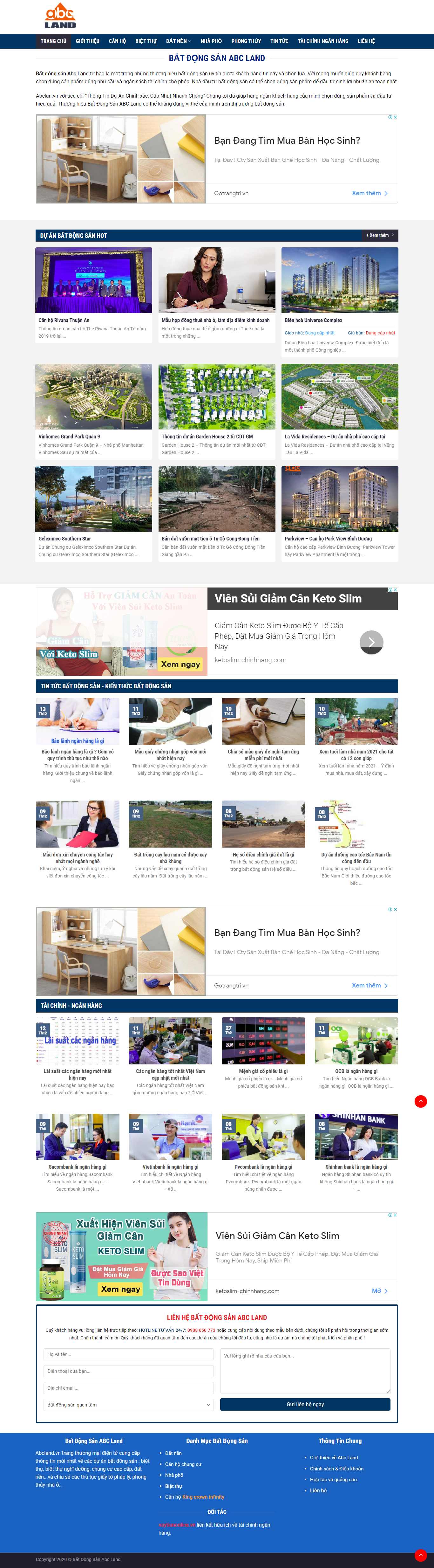Thiết kế Web bất động sản abcland.vn
