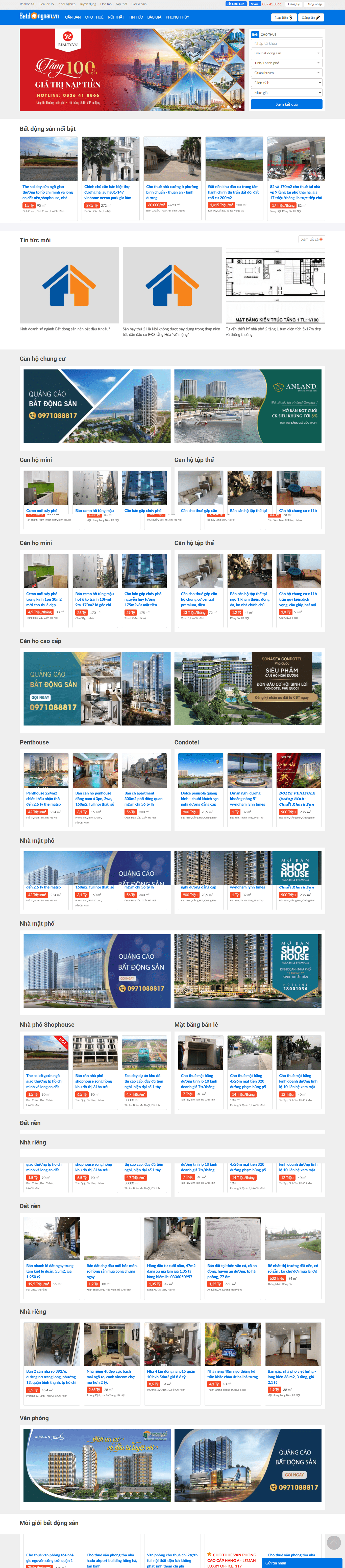 Thiết kế Web bất động sản batdongsan.vn