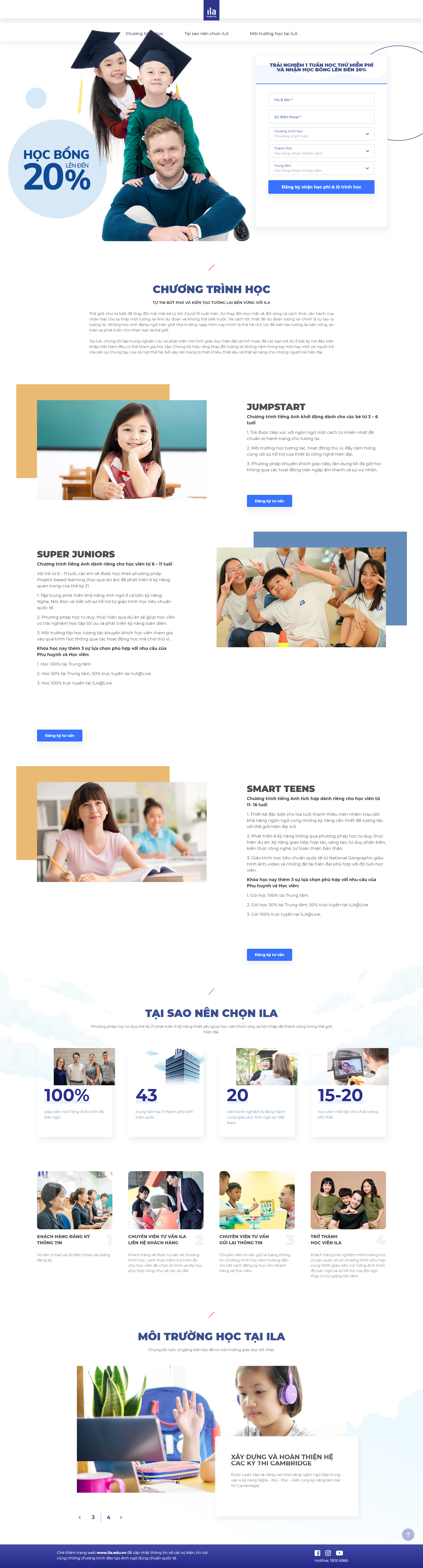 Thiết kế Web trung tâm tiếng anh ila.edu.vn