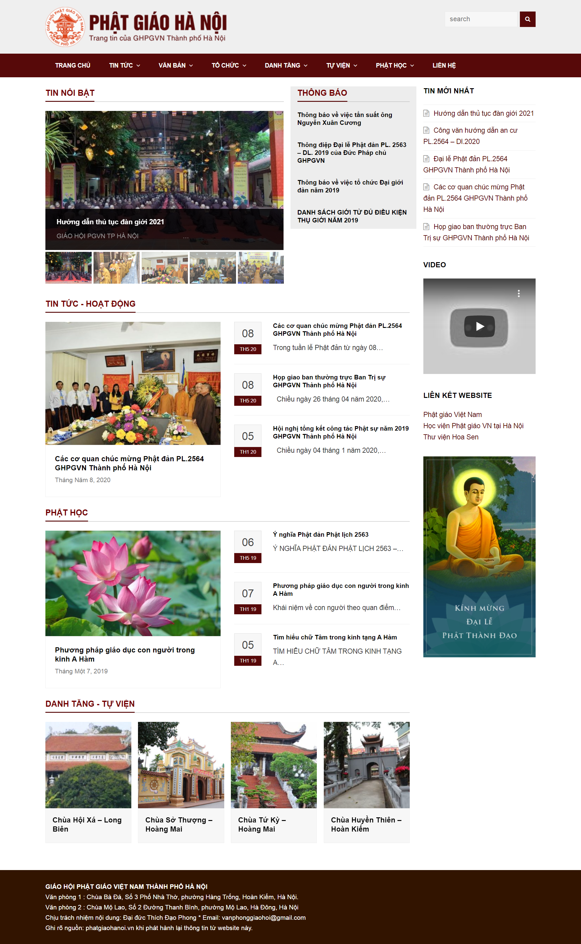 Thiết kế Web phật giáo phatgiaohanoi.vn