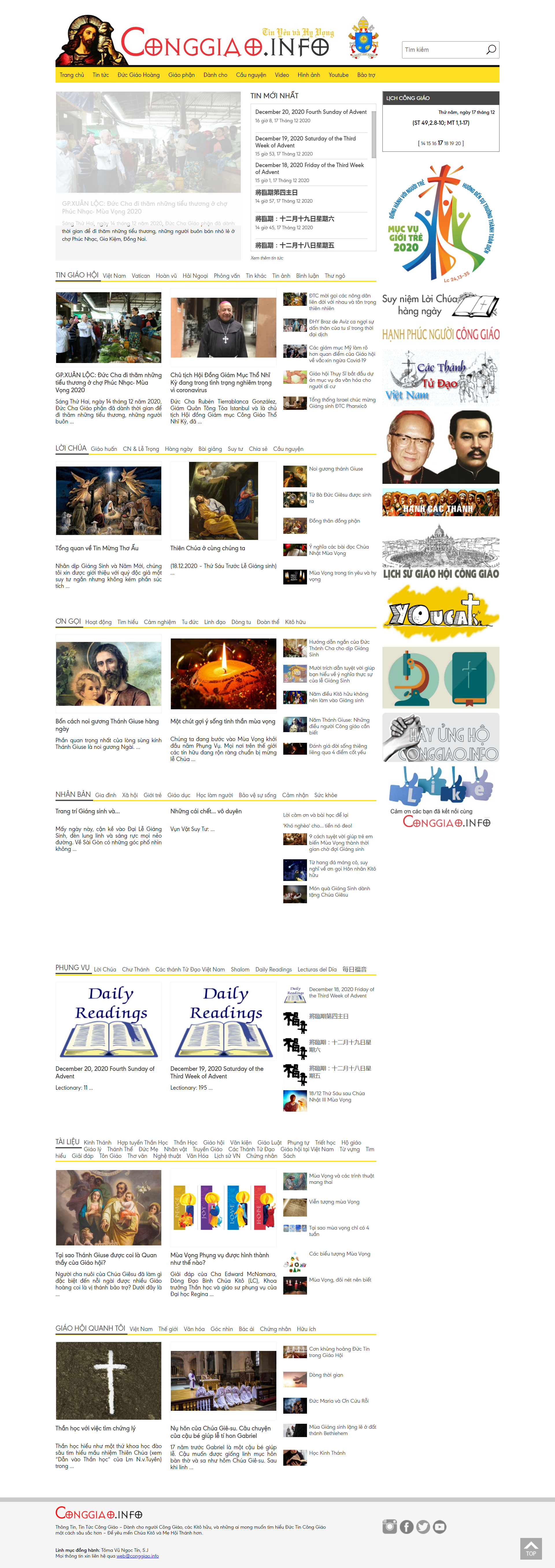 Thiết kế Web công giáo conggiao.info