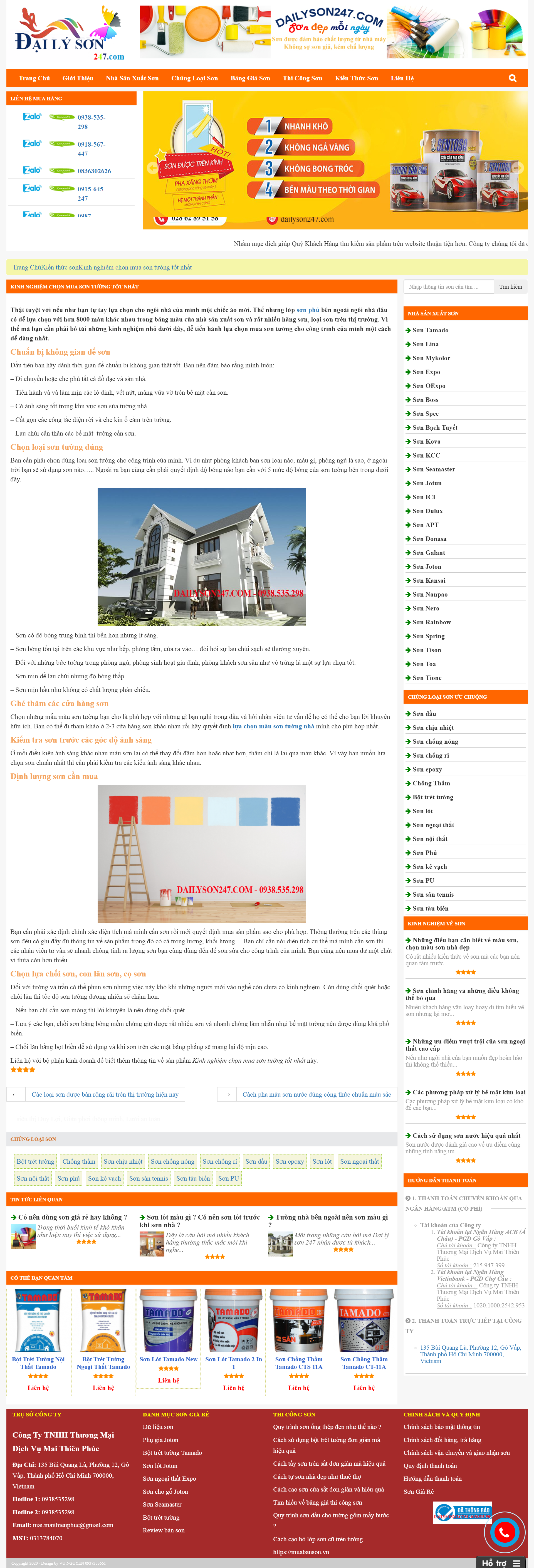 Thiết kế Web bán sơn dailyson247.com