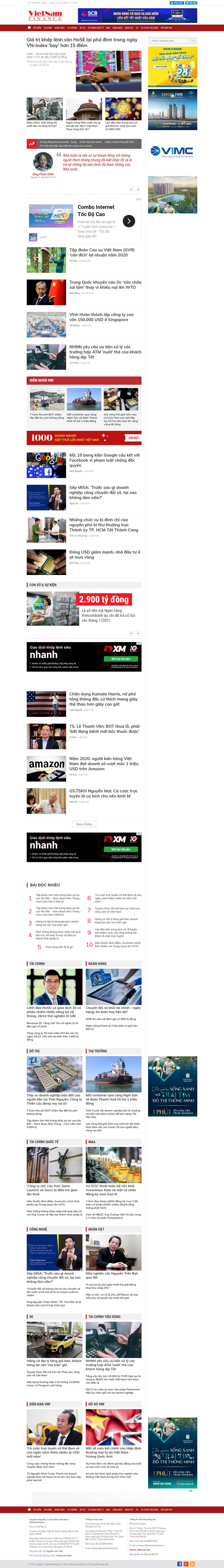 Thiết kế Web giá tốt vietnamfinance.vn