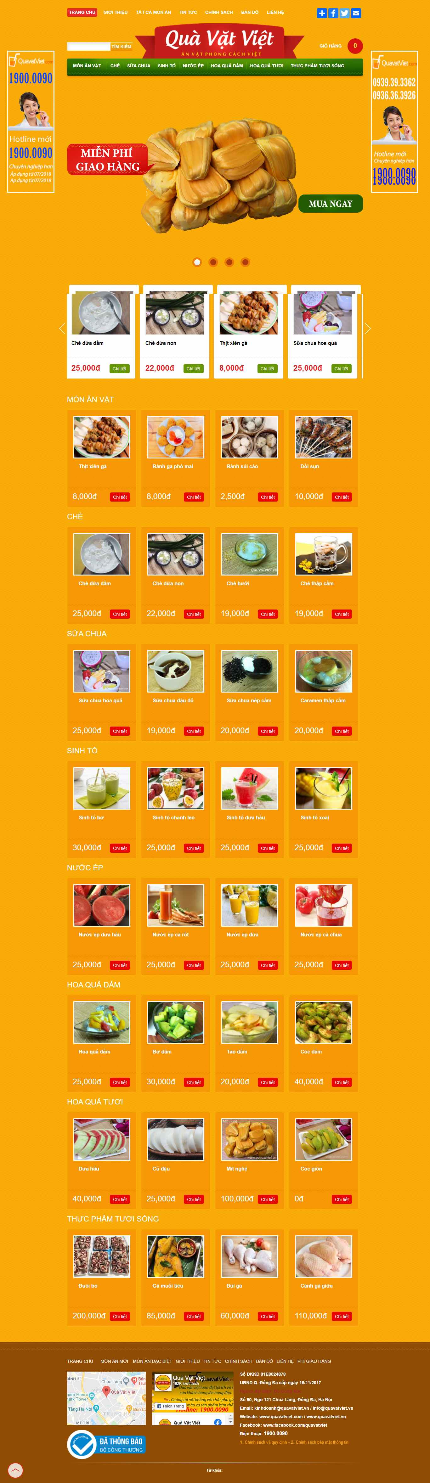 Thiết kế Web bán đồ ăn vặt quavatviet.vn