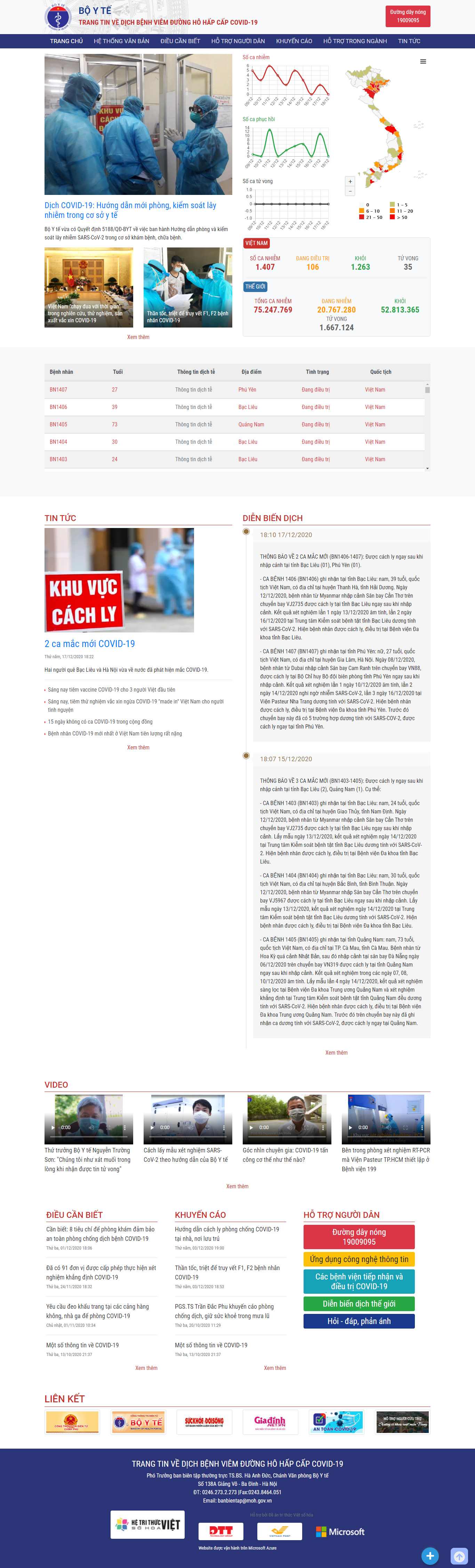 Thiết kế Web nhà nước ncov.moh.gov.vn