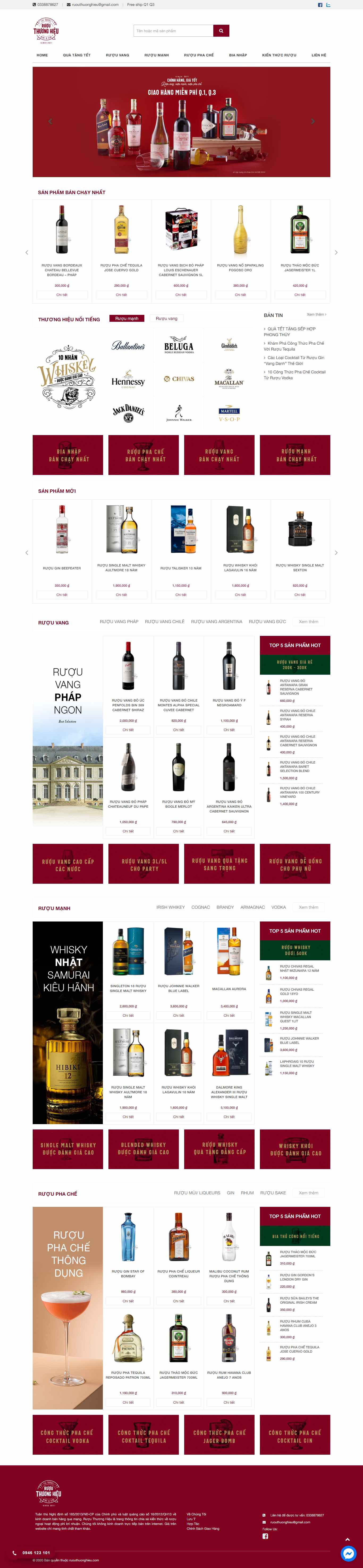 Thiết kế Web bán rượu bia ruouthuonghieu.com