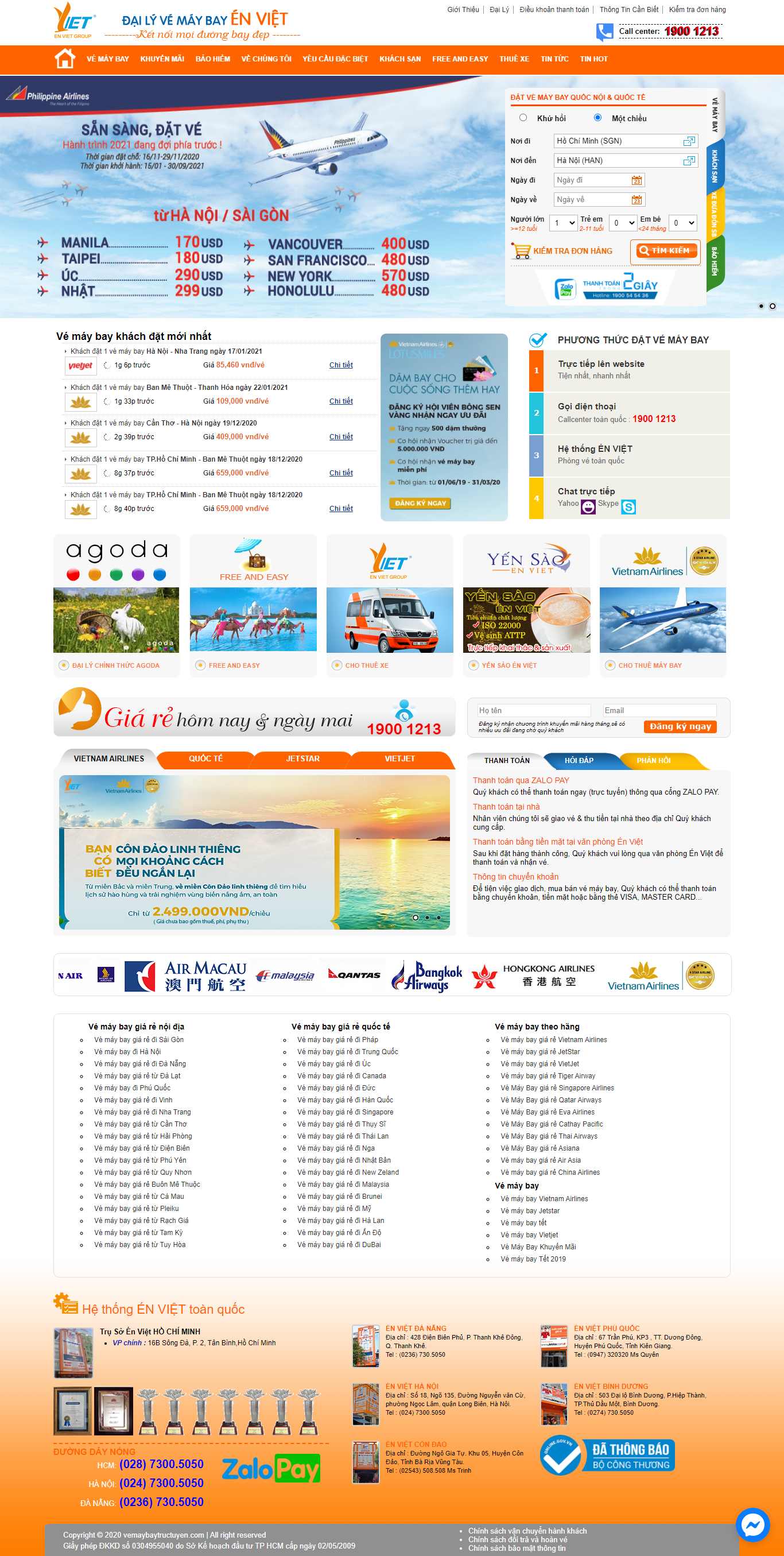 Thiết kế Web đặt vé máy bay trực tuyến vnsw.gov.vn