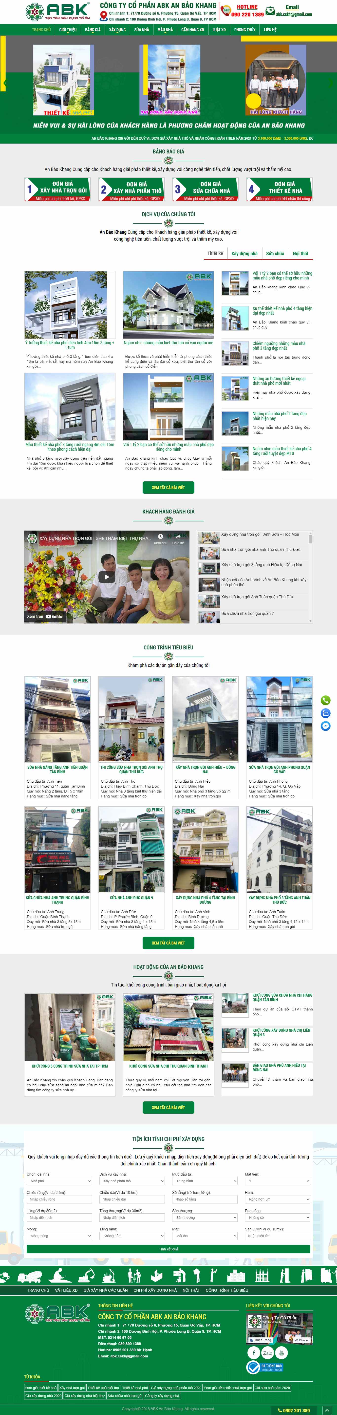 Thiết kế Web sửa nhà trọn gói anbaokhang.com