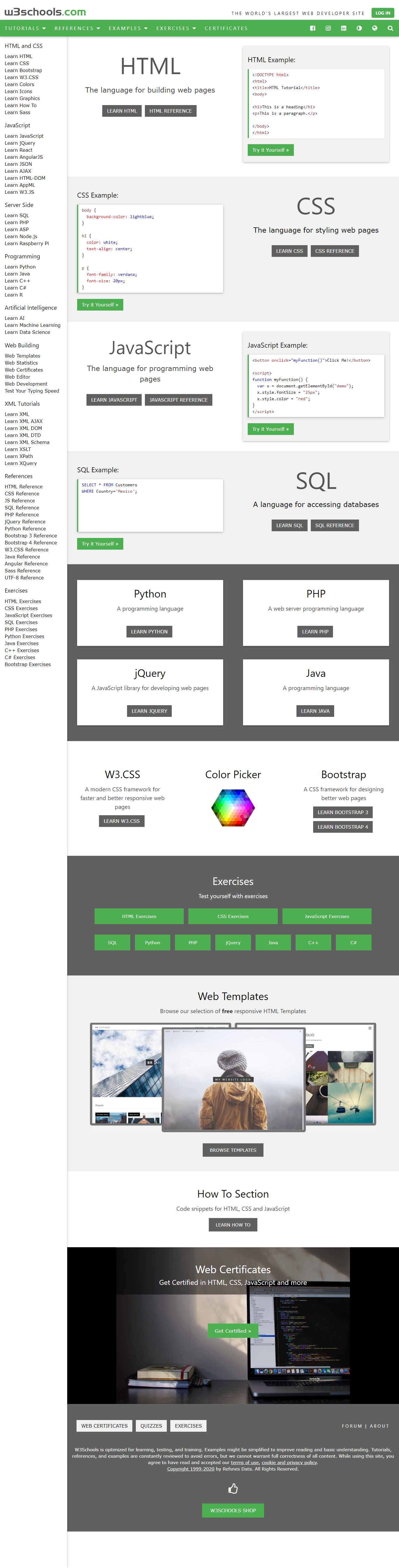 Thiết kế Web công nghệ thông tin w3schools.com