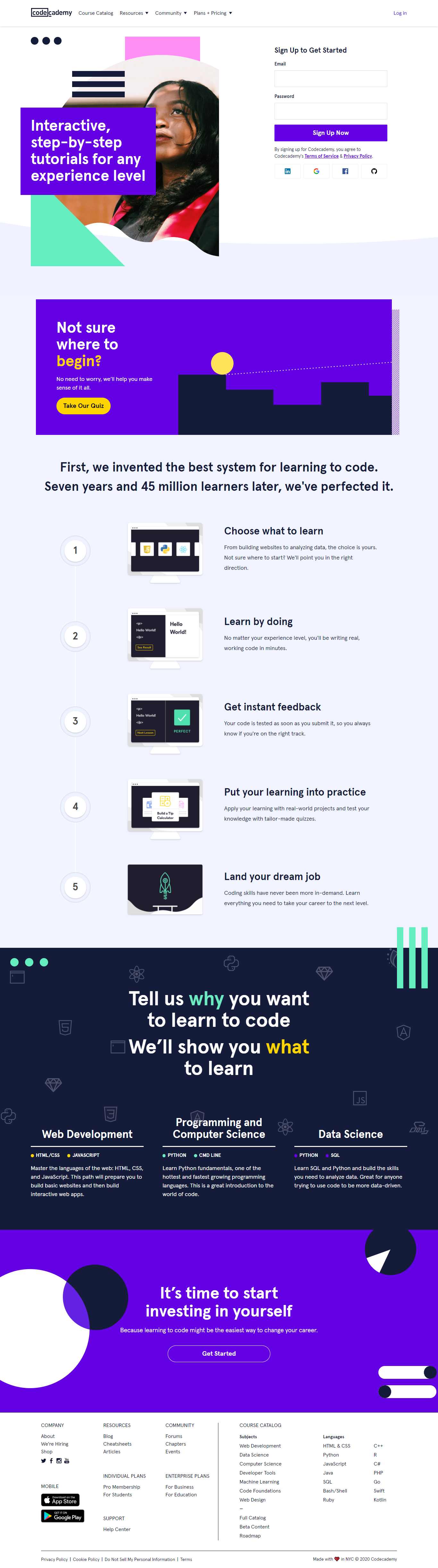 Thiết kế Web công nghệ thông tin codecademy.com