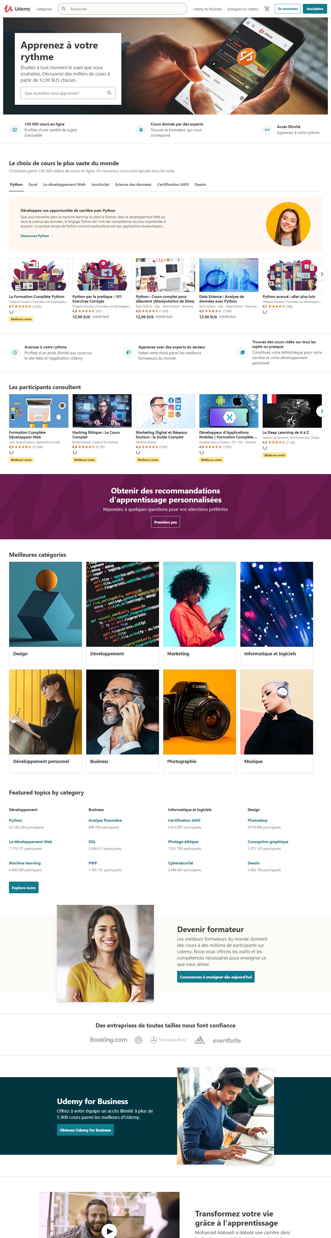 Thiết kế Web chuyên nghiệp hà nội udemy.com