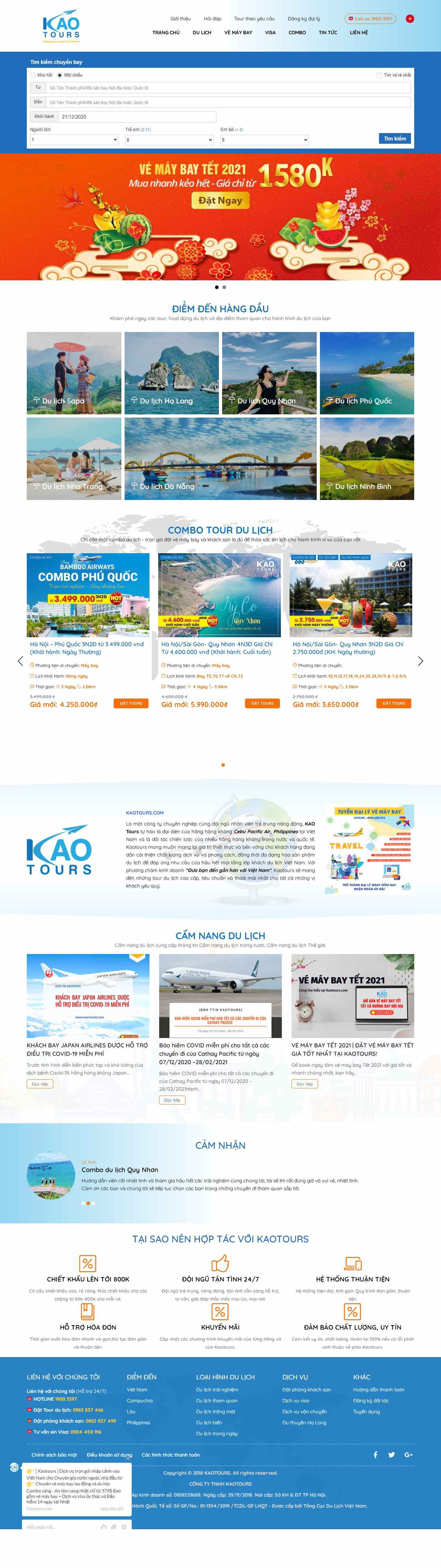 Thiết kế Web vé máy bay giá rẻ kaotours.com