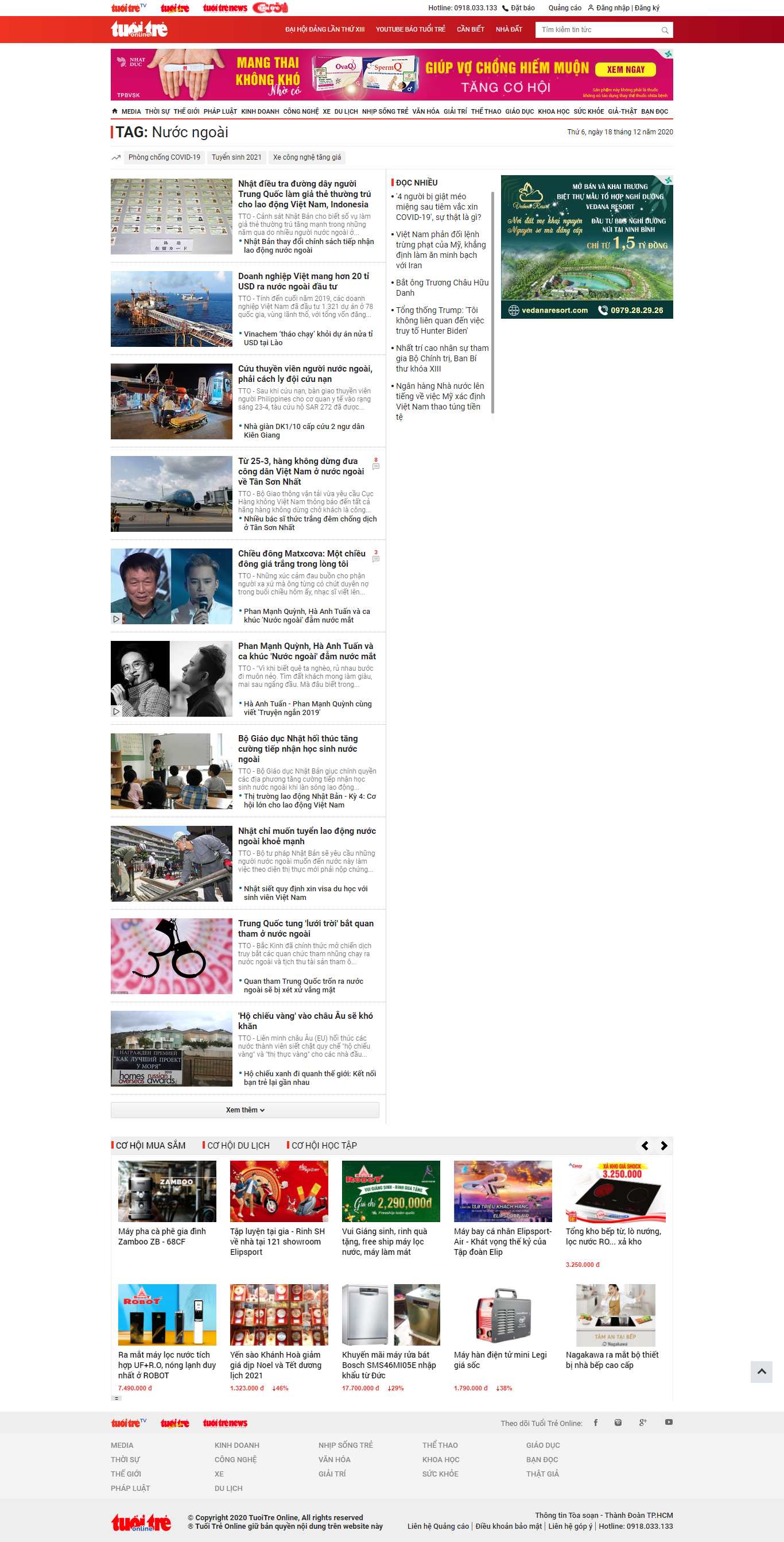 Thiết kế Web nước ngoài tuoitre.vn