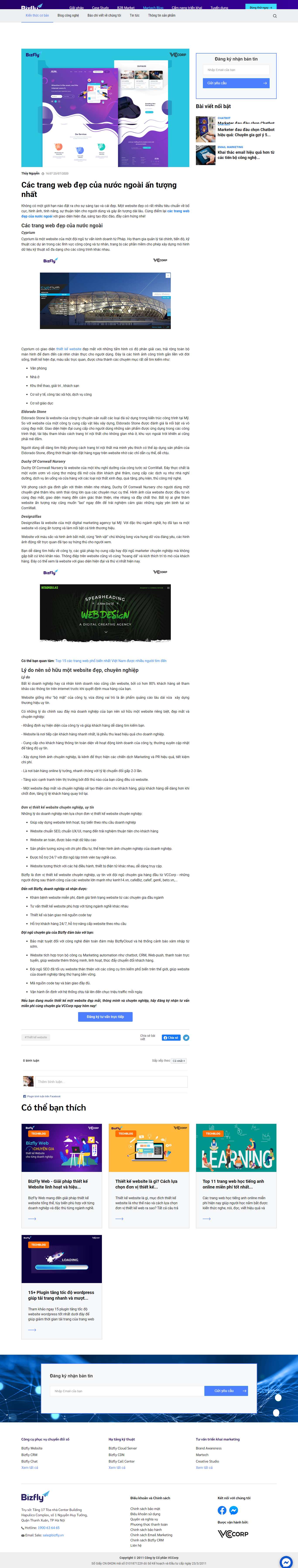 Thiết kế Web nước ngoài bizfly.vn
