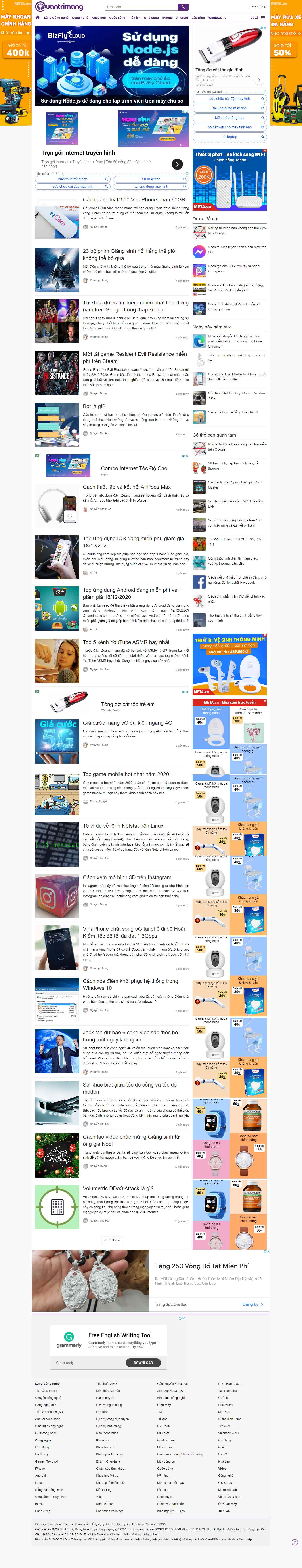 Thiết kế Web nước ngoài quantrimang.com