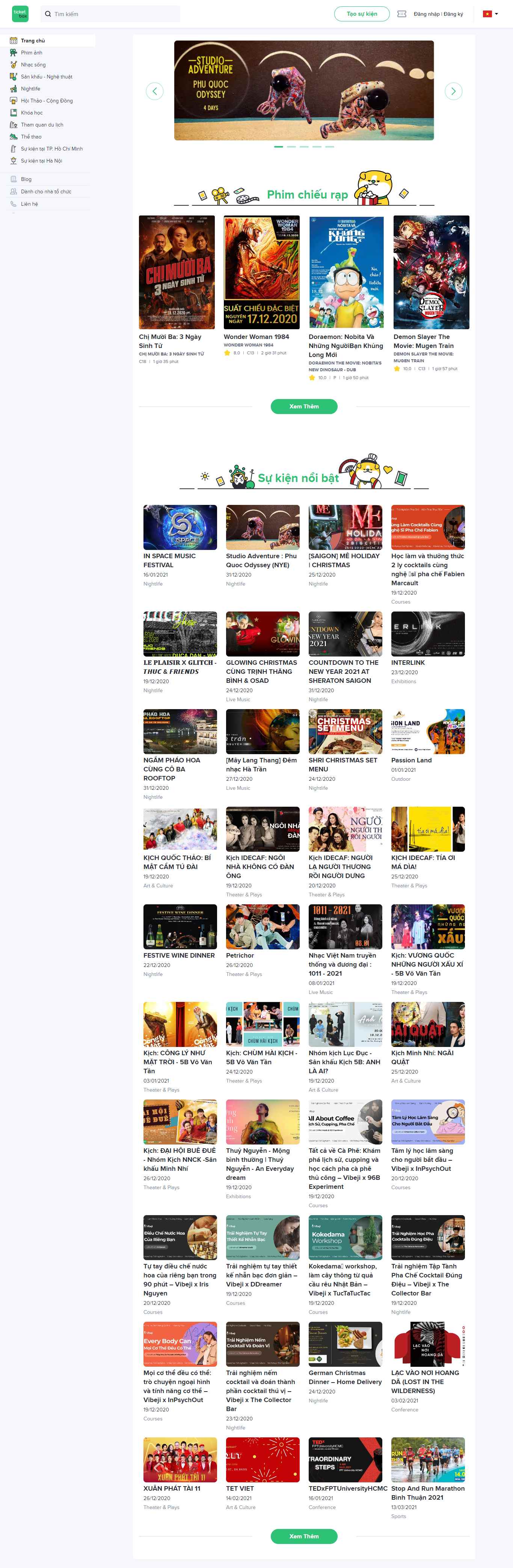 Thiết kế Web hội thảo ticketbox.vn