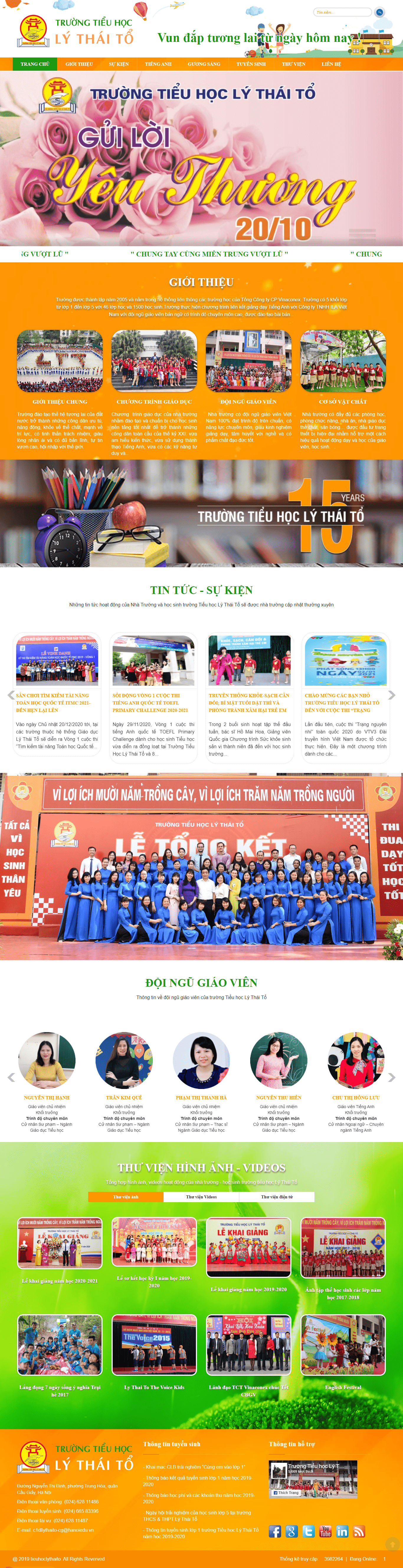 Thiết kế Web trường cấp 1 tieuhoclythaito.edu.vn