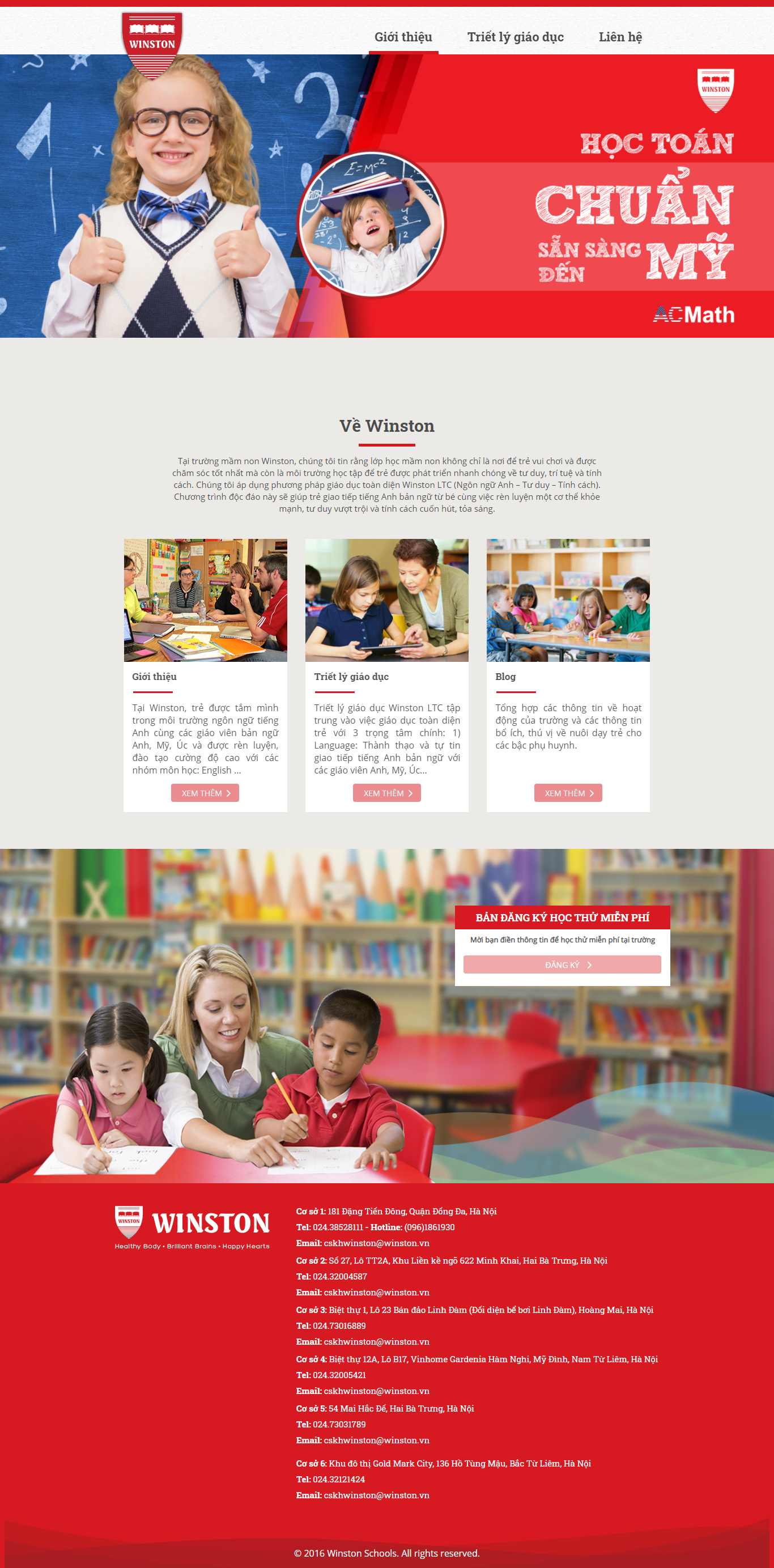 Thiết kế Web trường mầm non winston.vn