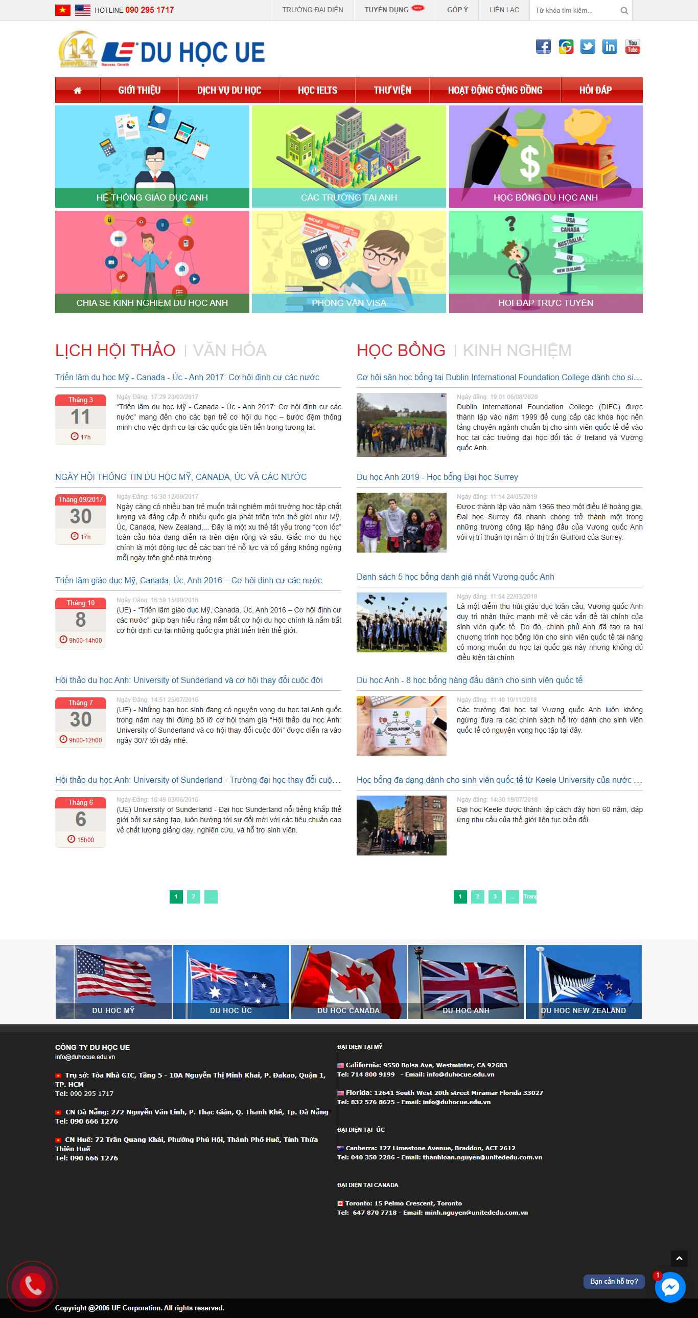 Thiết kế Web du học anh duhocue.edu.vn