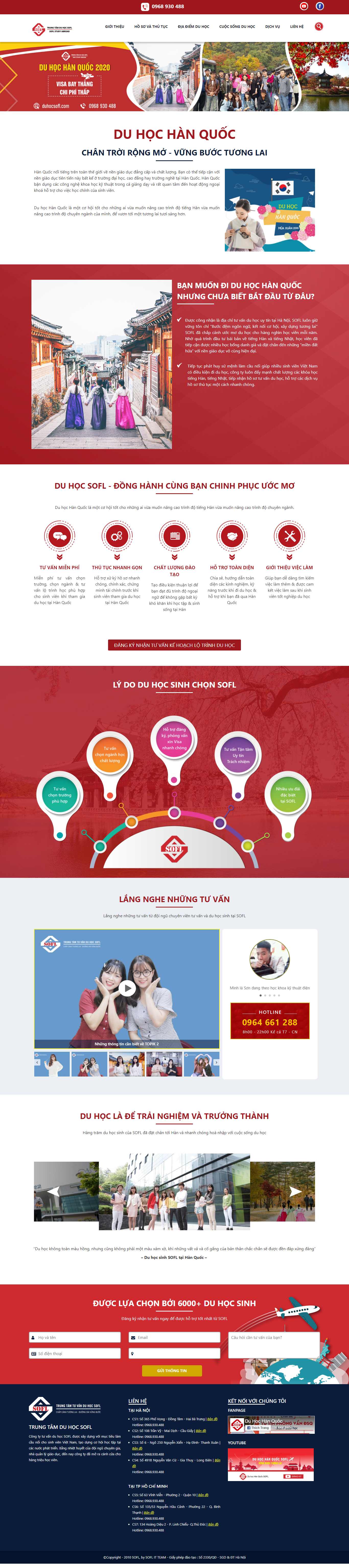 Thiết kế Web du học hàn quốc duhocsofl.com