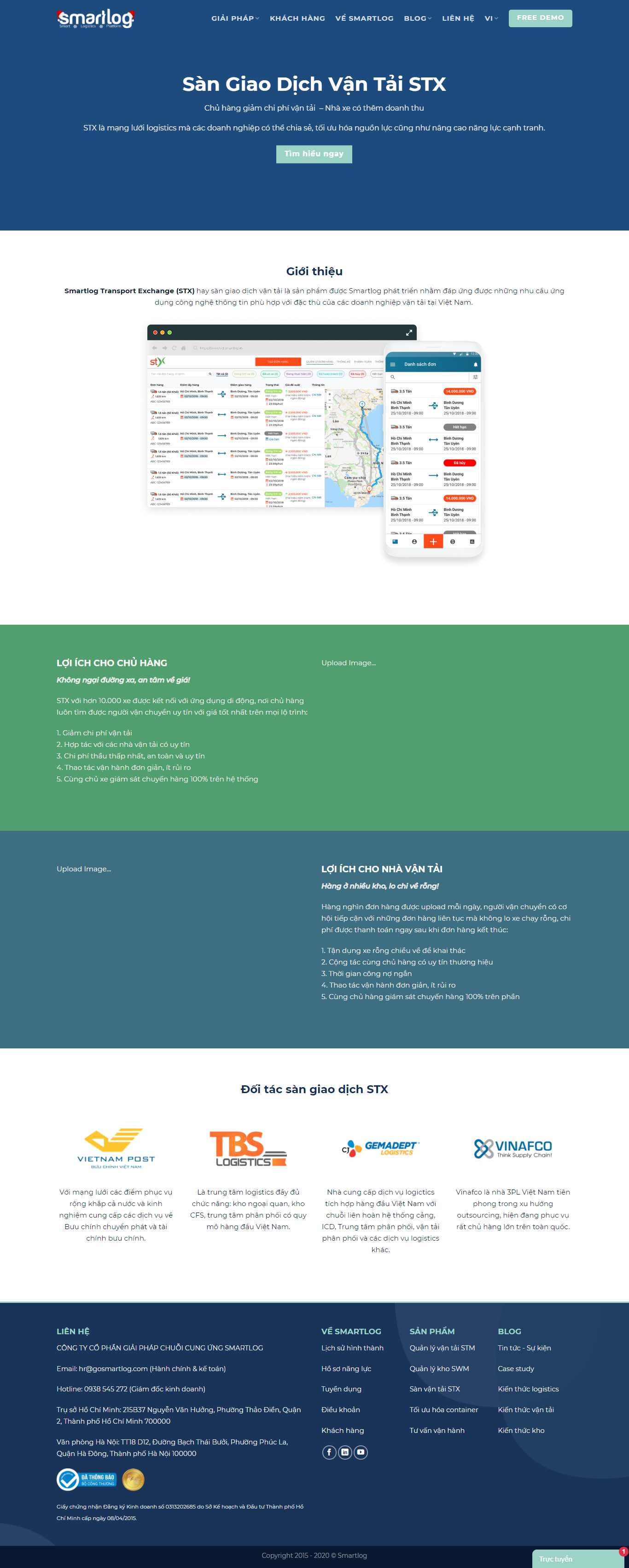 Thiết kế Web sàn giao dịch gosmartlog.com