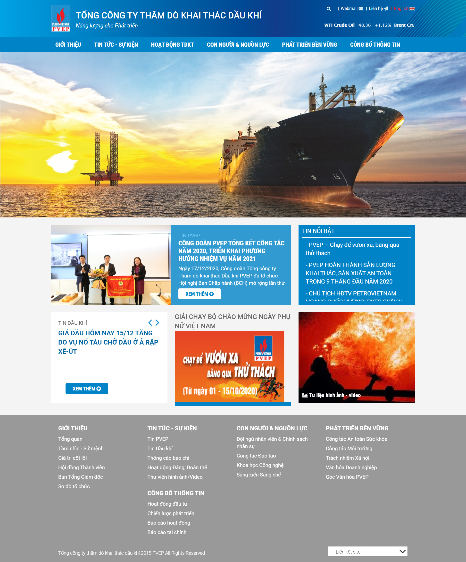 Thiết kế Web dầu khí pvep.com.vn