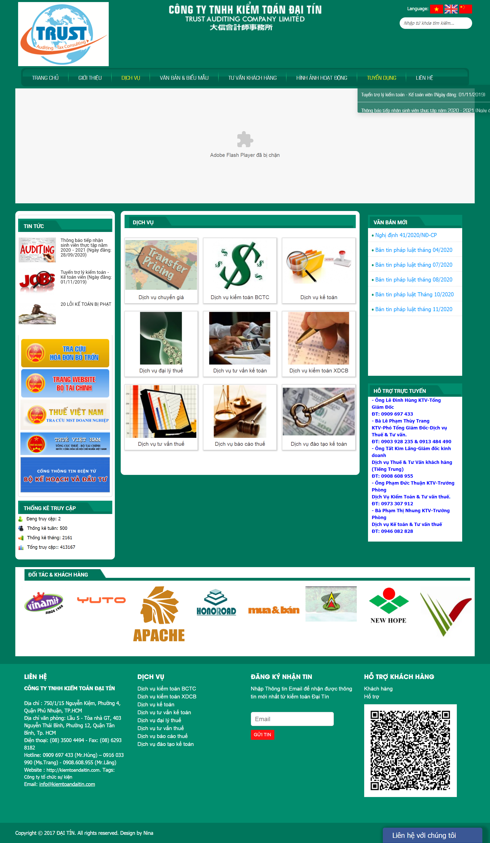 Thiết kế Web kiểm toán kiemtoandaitin.com