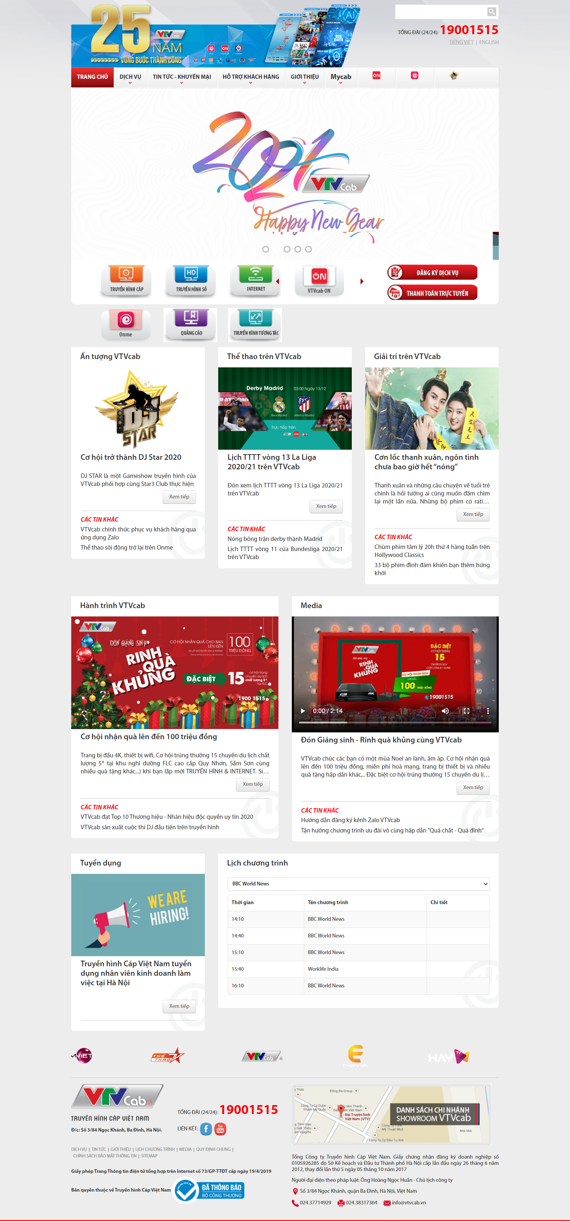 Thiết kế Web truyền hình dichvu.vtvcab.vn