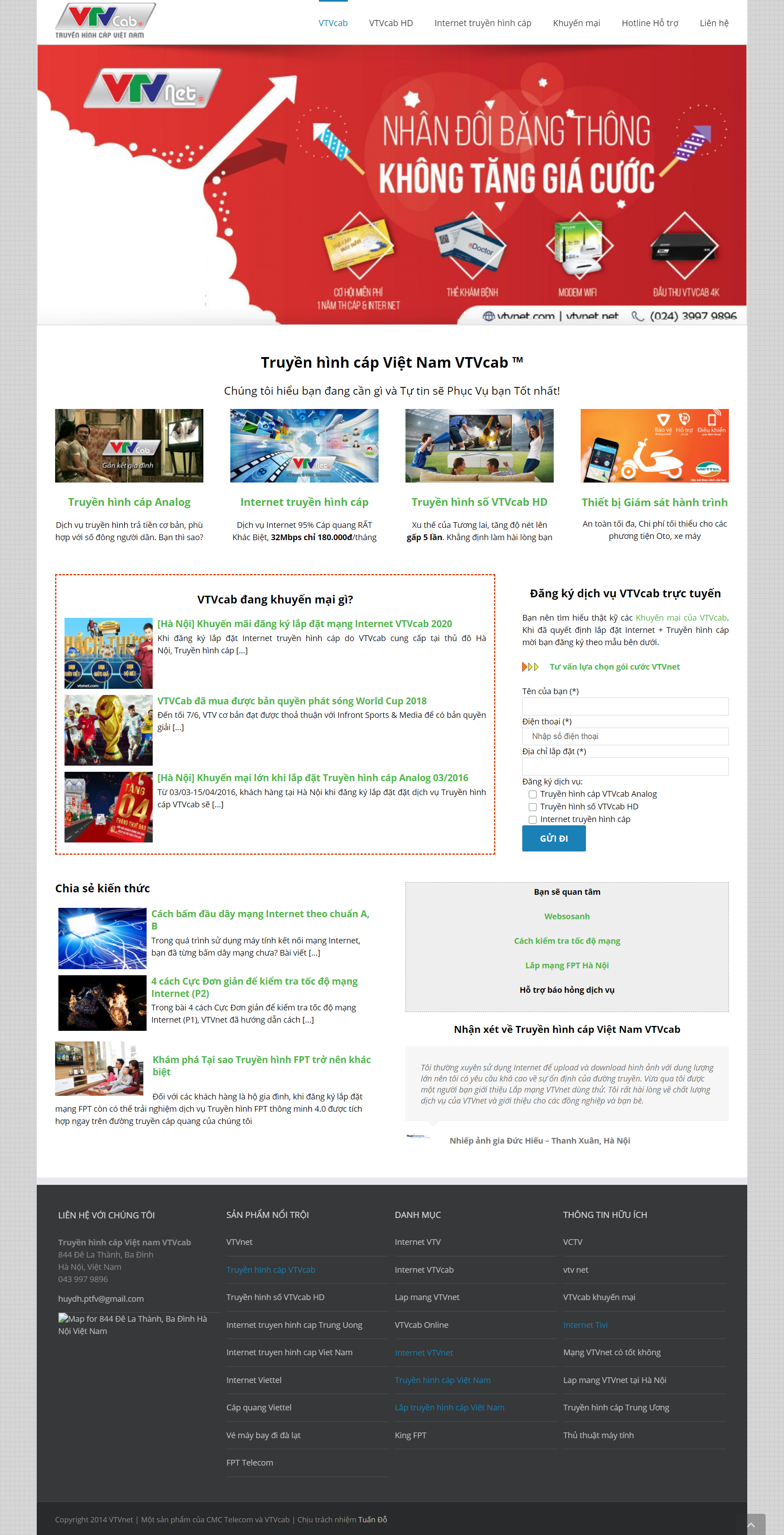 Thiết kế Web truyền hình vtvcab.org