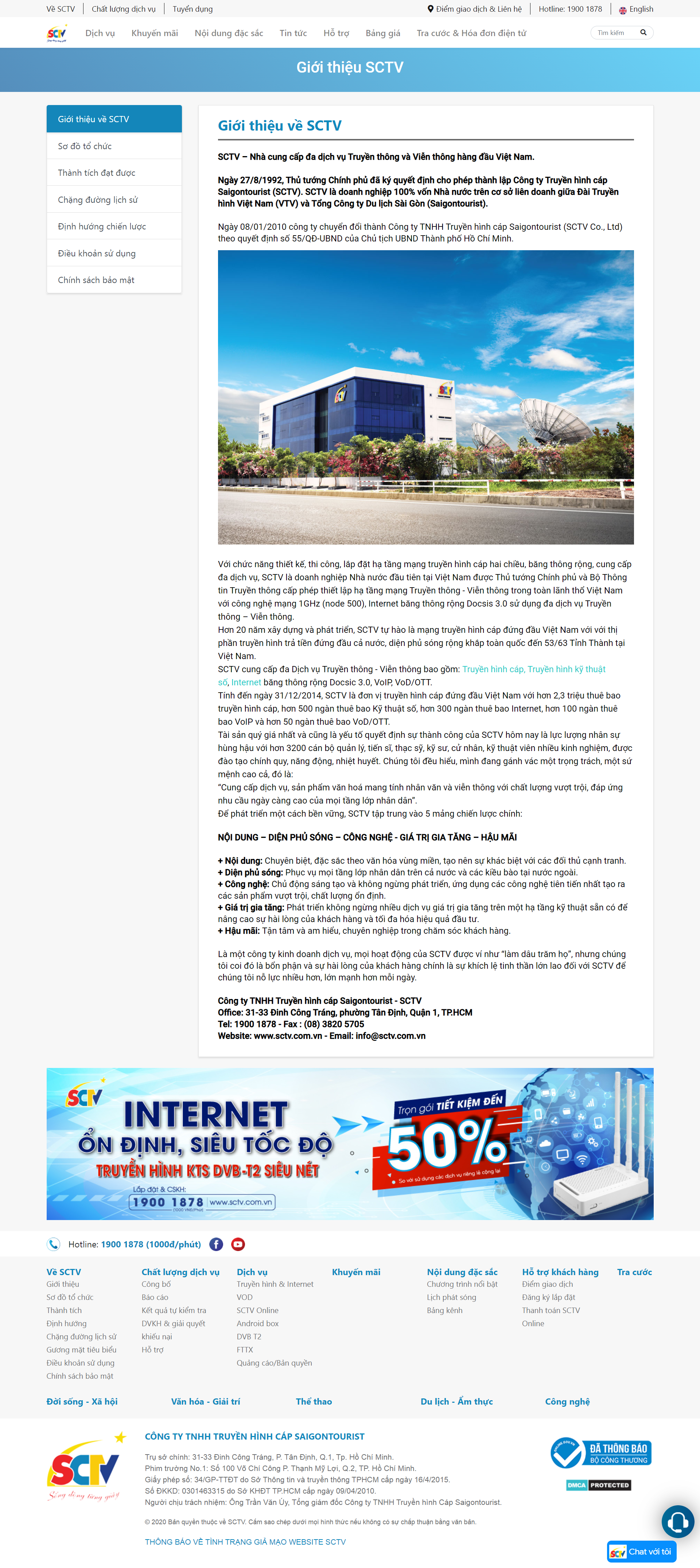 Thiết kế Web truyền hình sctv.com.vn