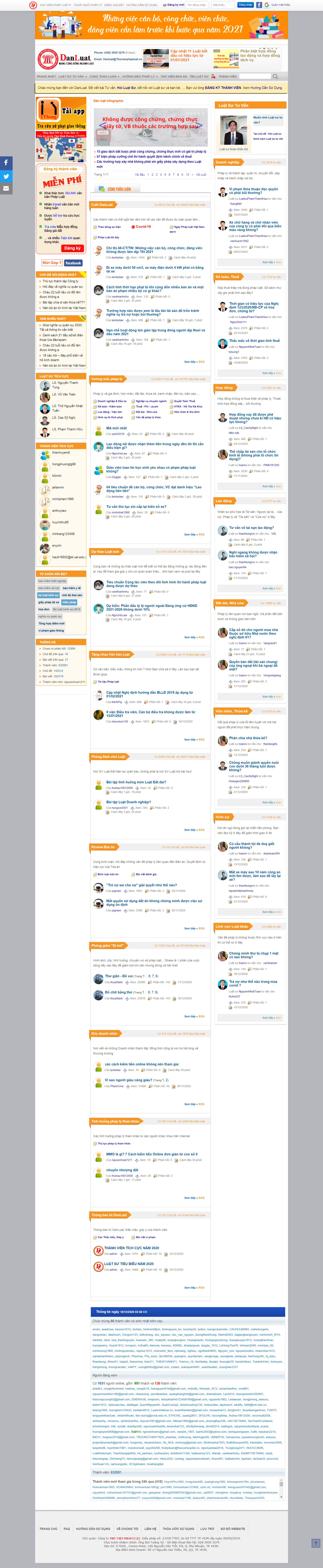 Thiết kế Web cộng đồng danluat.thuvienphapluat.vn