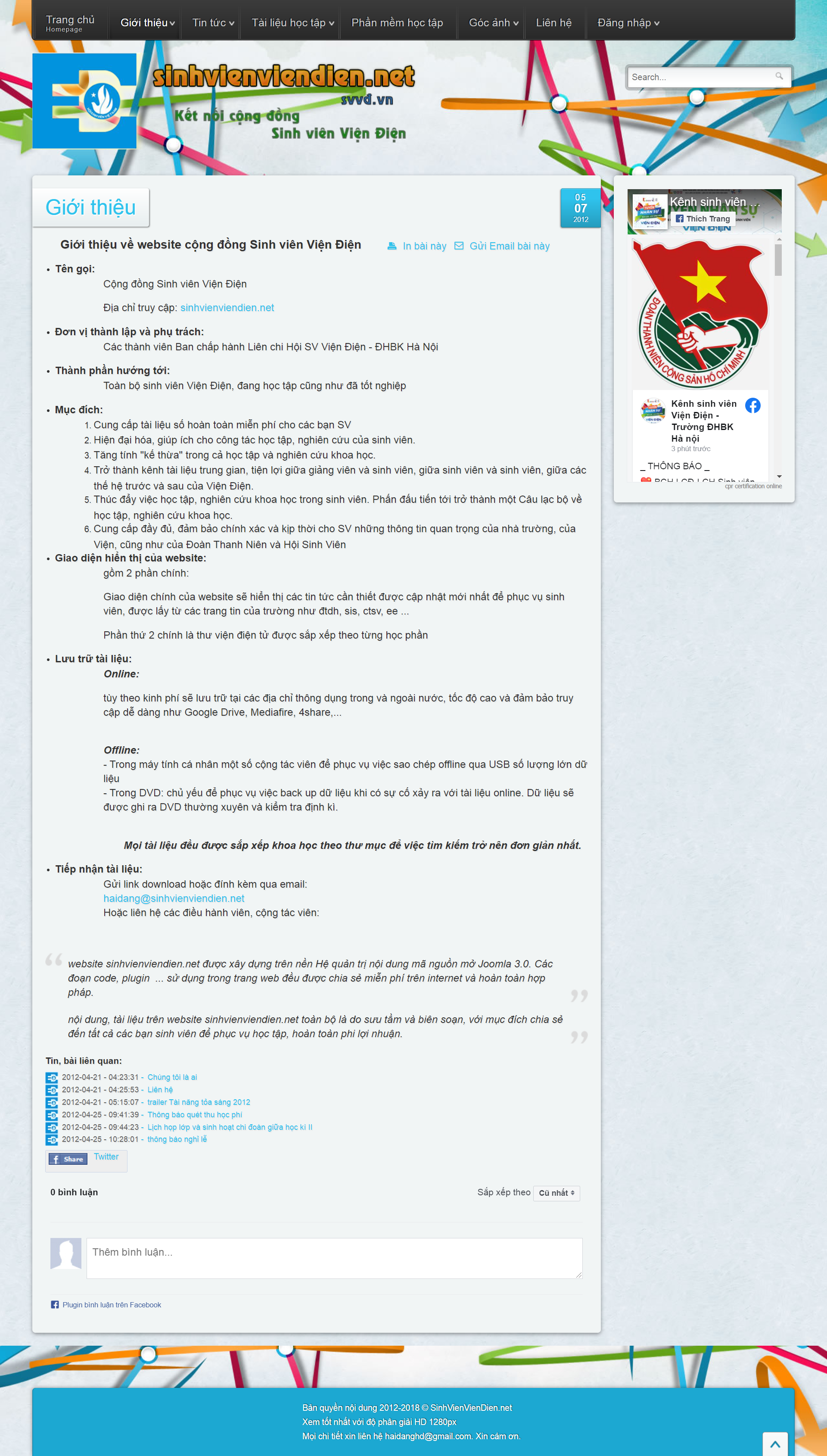 Thiết kế Web cộng đồng sinhvienviendien.net